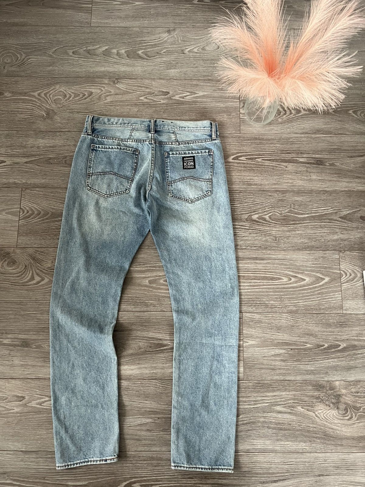 Armani Exchange × Designer ‼️Armani Excange J13 Icon Period Box Logo Denim Jeans‼️ Size US 33 - 5 Thumbnail