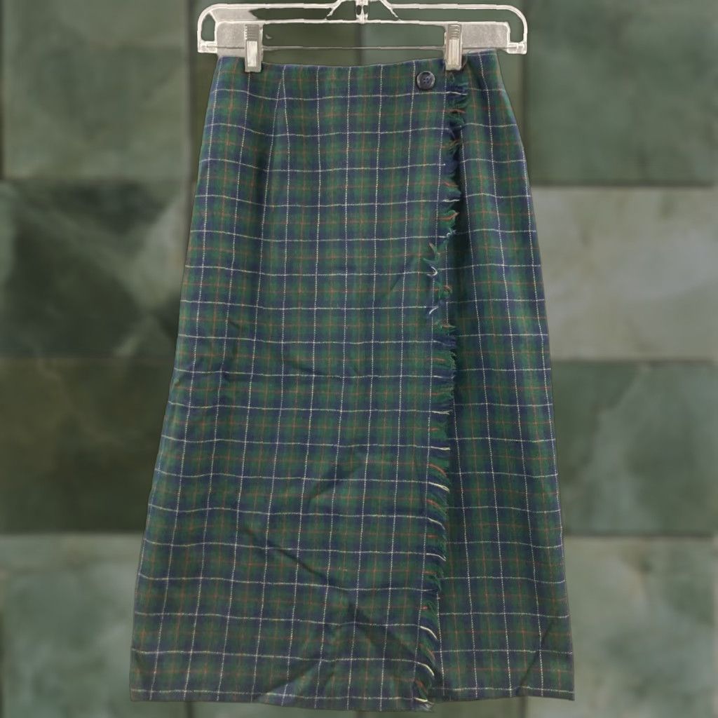 Talbots VINTAGE Talbots Womens Skirt Long Wool Plaid Tartan Petites High Rise All Seasons 2P Size 26" / US 2 / IT 38 - 1 Thumbnail