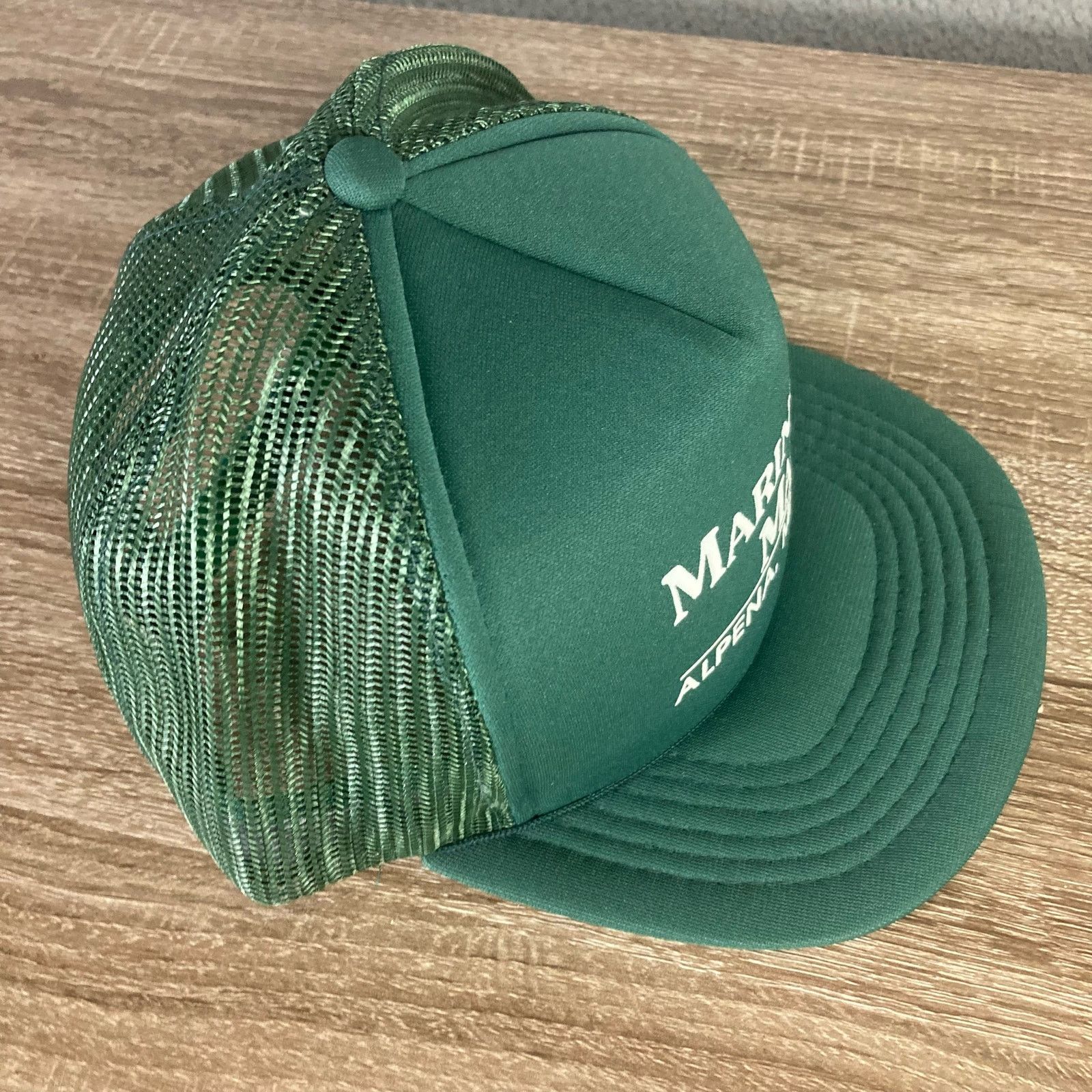 Vintage Vintage Marine Market Alpena Michigan Green Trucker Hat Size ONE SIZE - 6 Thumbnail