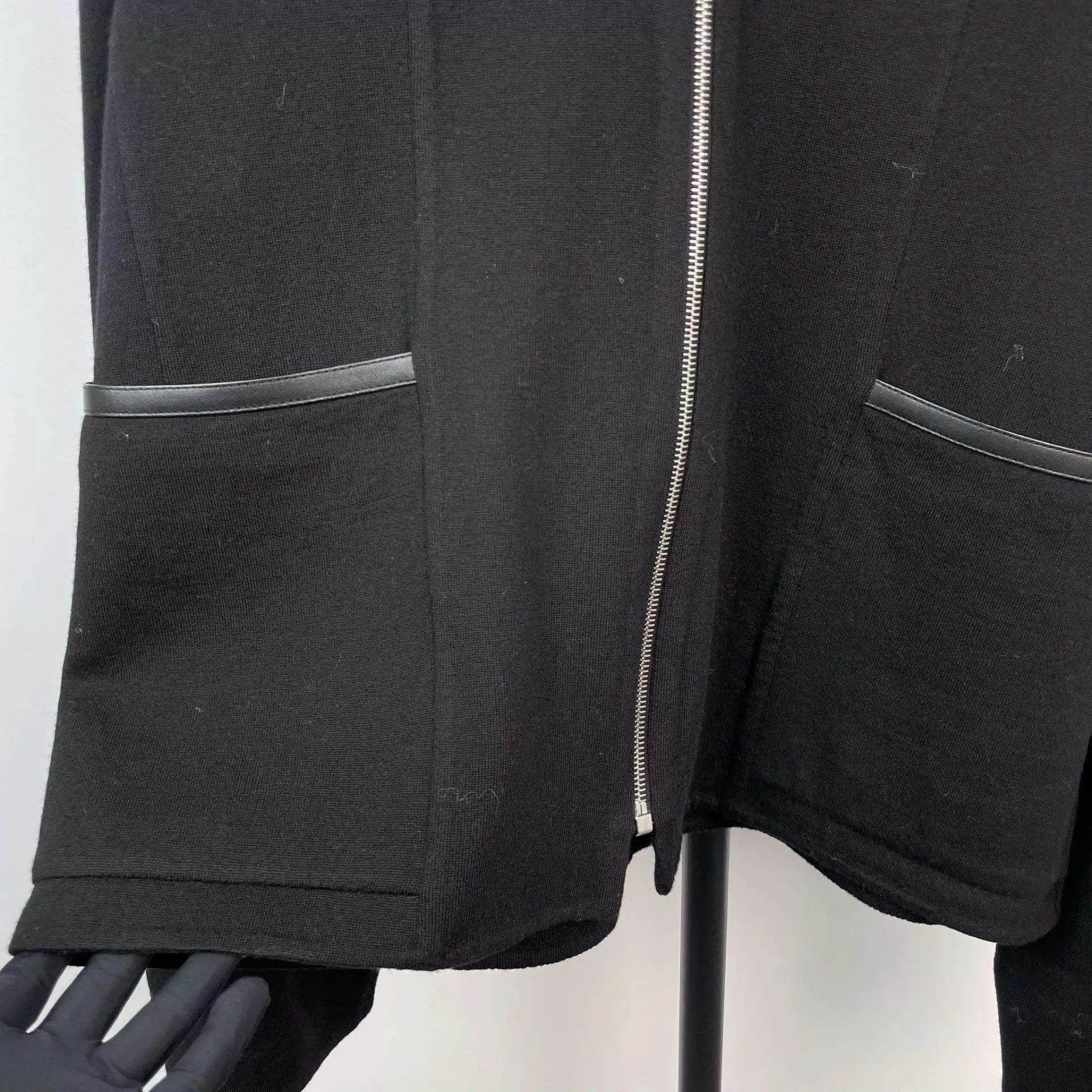 Hermes Hermès Wool Knit Short Black Coat 40 Size S / US 4 / IT 40 - 9 Thumbnail