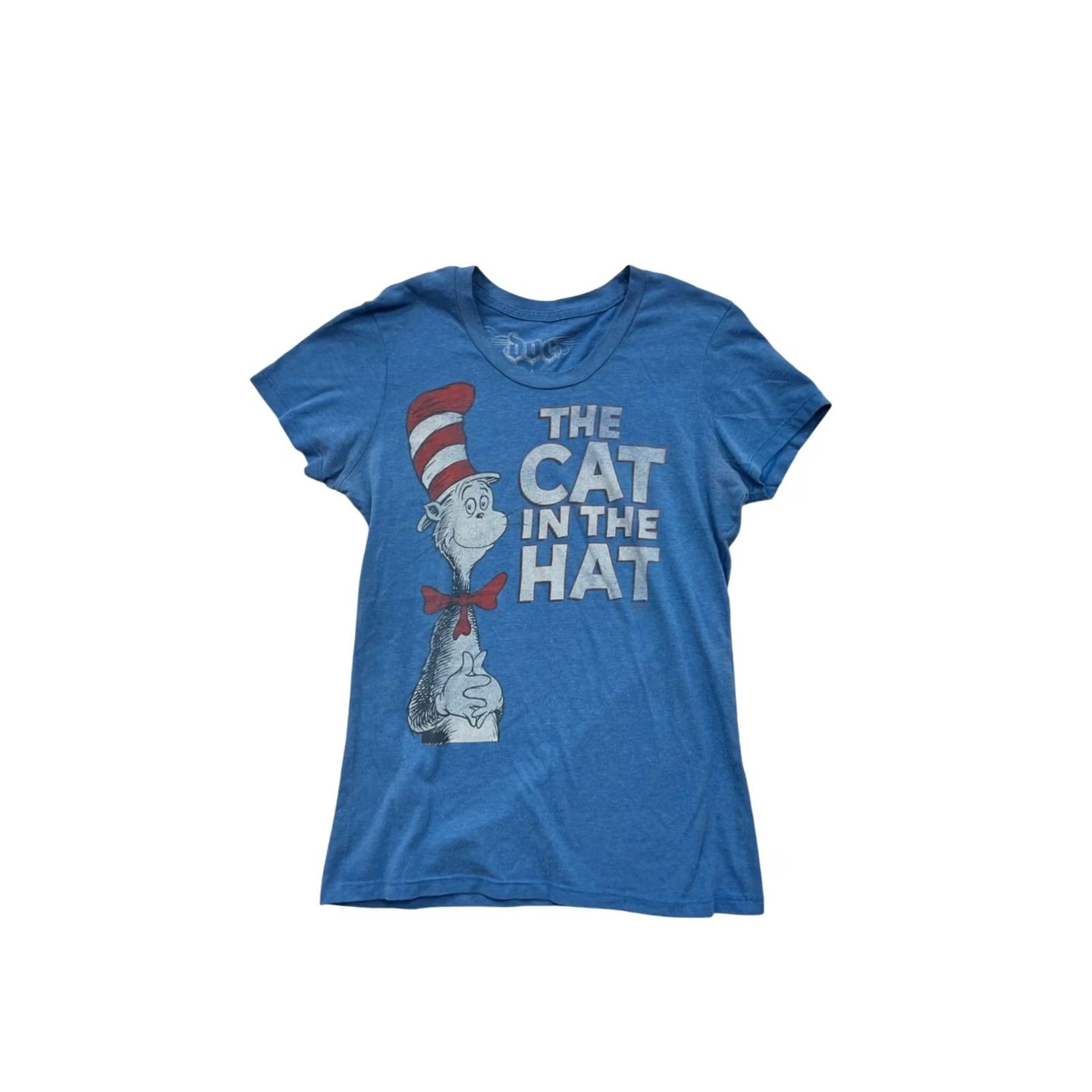 Vintage Dr. Seuss The Cat In The Hat Womens T-Shirt Blue L Cat Graphic Shirt - Womens Size L / US 10 / IT 46 - 2 Thumbnail