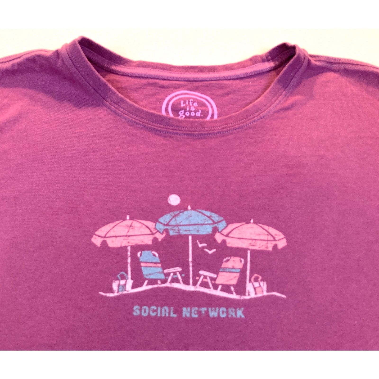 Life is Good Life is Good Social Network Purple Long Sleeve T-Shirt Large Size L / US 10 / IT 46 - 4 Thumbnail