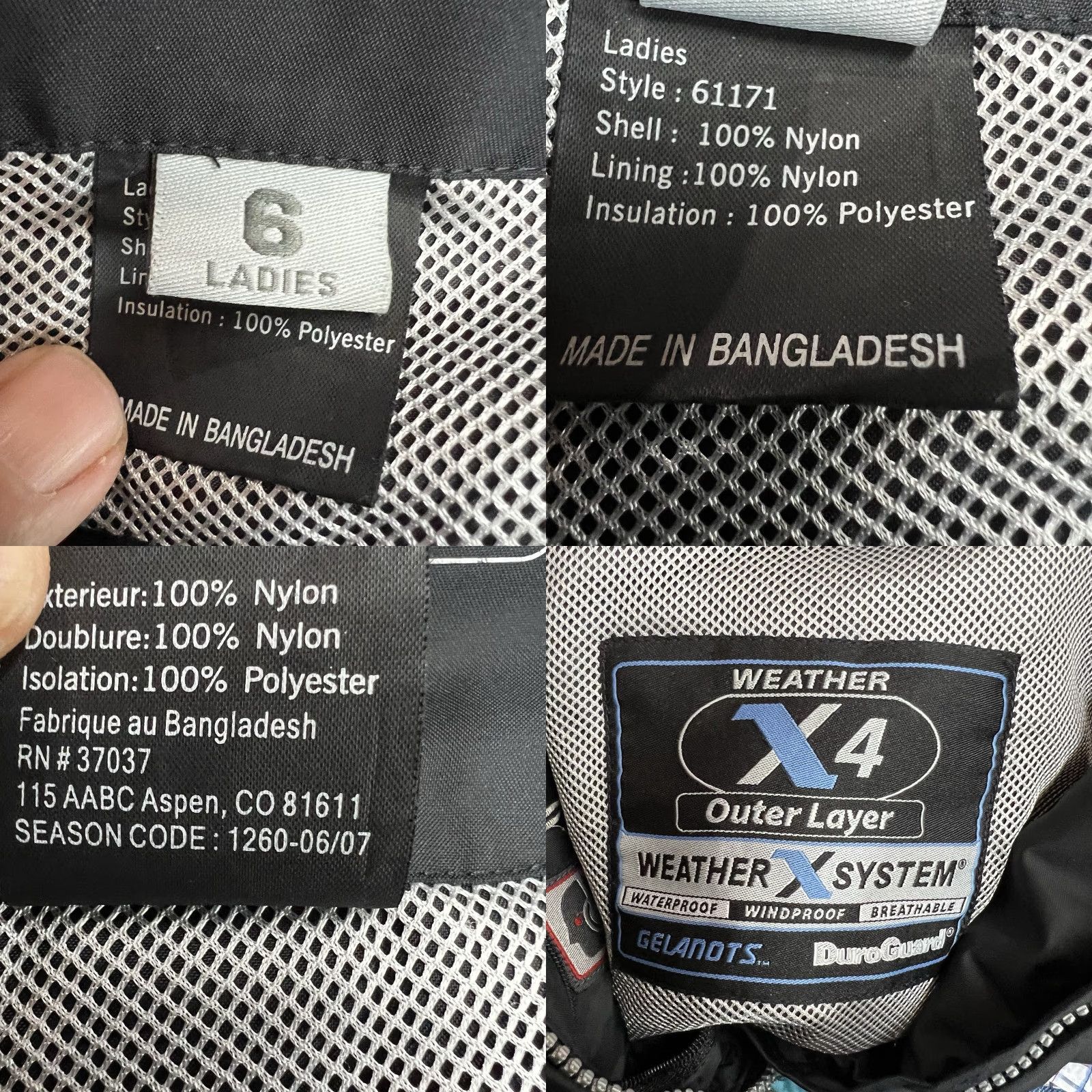 Obermeyer VINTAGE Ridgeline X4 Duroguard Ski Jacket Women’s Size 6 Black/White Obermeyer Jacket (Geometric) Women's Ski Coat Size M / US 6-8 / IT 42-44 - 8 Thumbnail