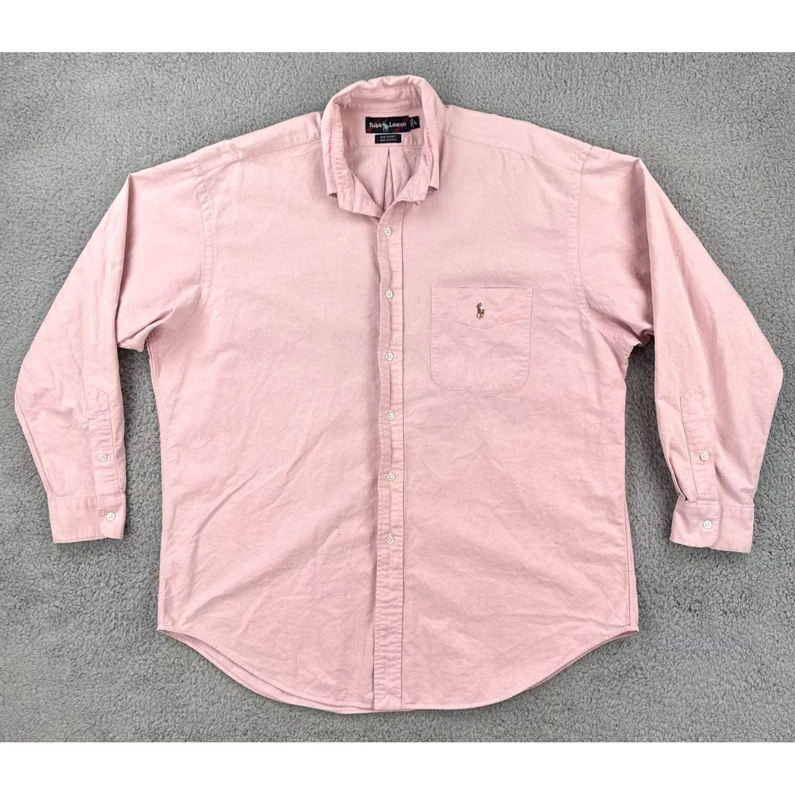 Polo Ralph Lauren Polo Ralph Lauren Shirt Button-Up Long Sleeve Pink L Men’s Casual Preppy Pocket Embroidered Knit Cotton Shirt Size US L / EU 52-54 / 3 - 2 Thumbnail