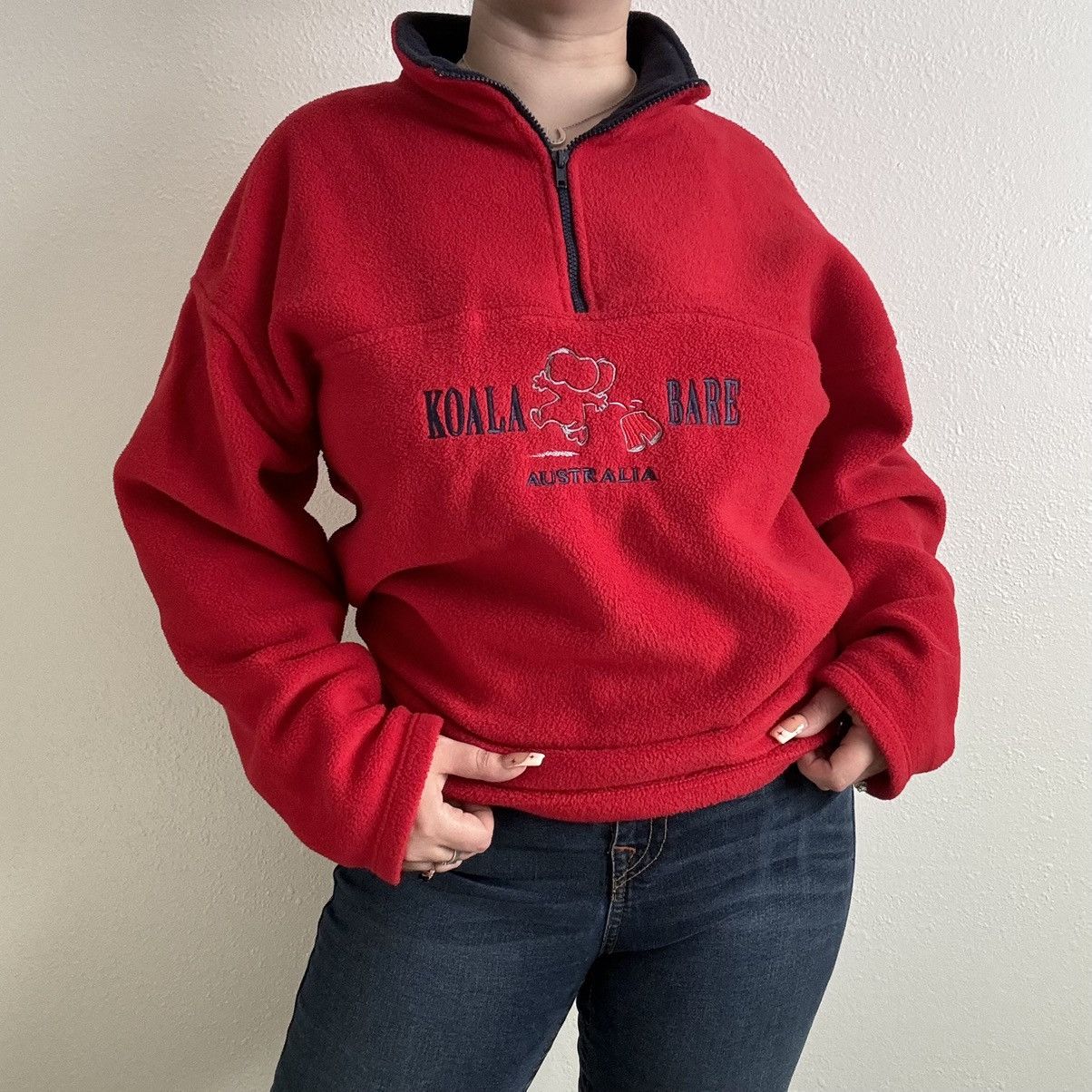 Other Koala Bare Australia 90s Red Oversized Fleece Sweatshirt Size M / US 6-8 / IT 42-44 - 1 Thumbnail