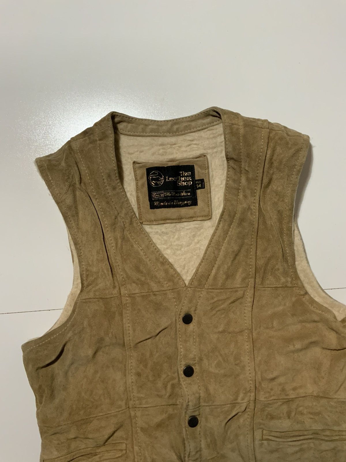 Vintage VTG 70s 80s Sears Leather Suede Sherpa Western Vest Jacket Size US M / EU 48-50 / 2 - 5 Thumbnail
