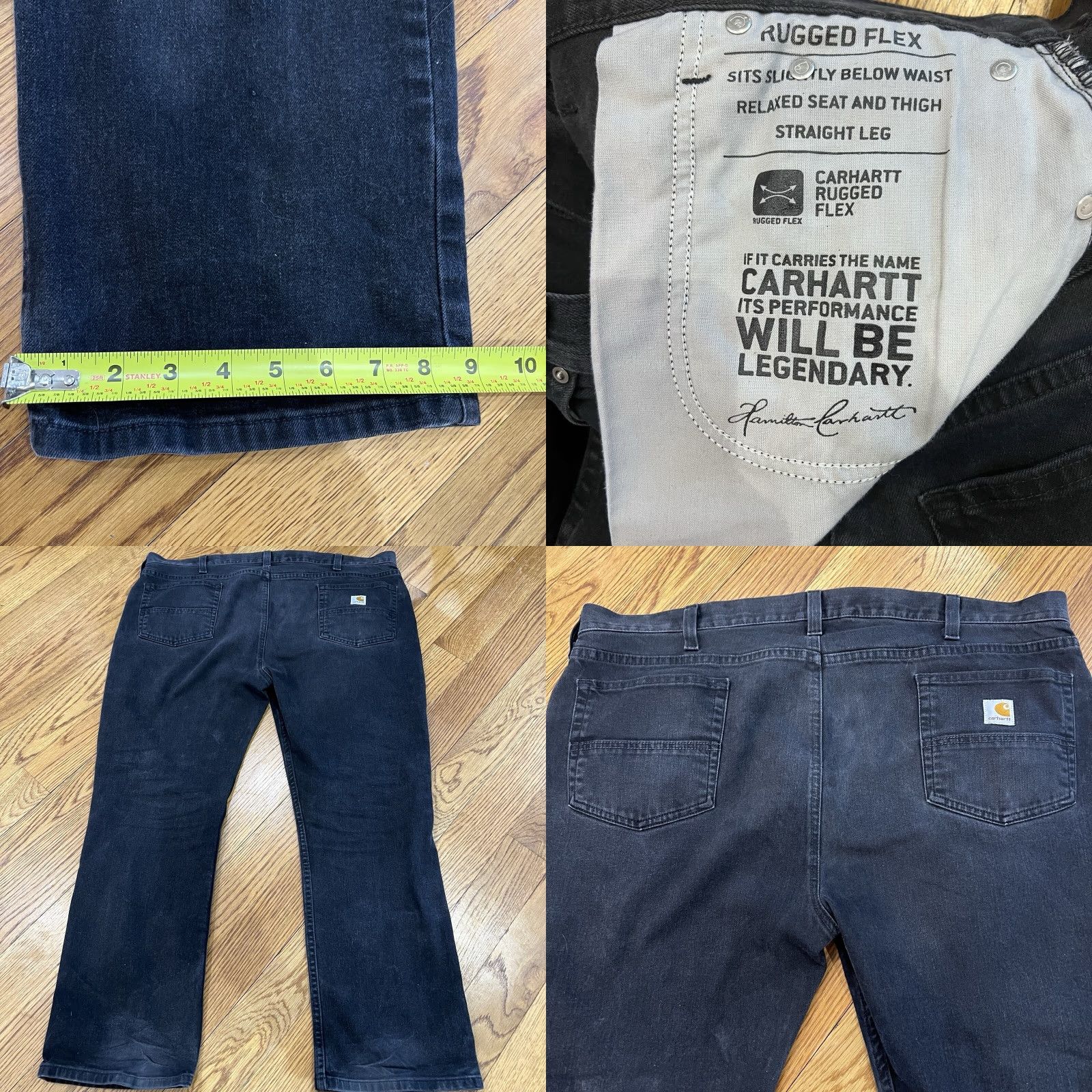 Carhartt VINTAGE Carhartt Men's Utility Work Pants Loose Fit Black Canvas 44x30 Casual Workwear Size US 44 / EU 60 - 8 Thumbnail