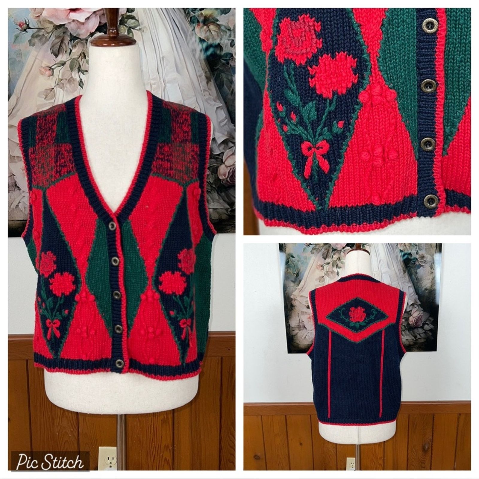 Other Vintage 1980s/90s Christopher & Banks Sweater Vest! Size L / US 10 / IT 46 - 1 Thumbnail