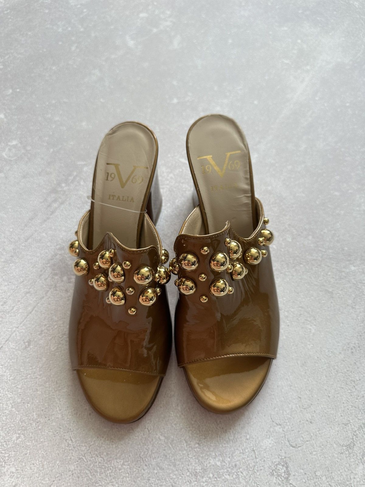 Versace versace 1969 shoes women platform gold size 38 made in Italy Size US 8 / IT 38 - 1 Thumbnail