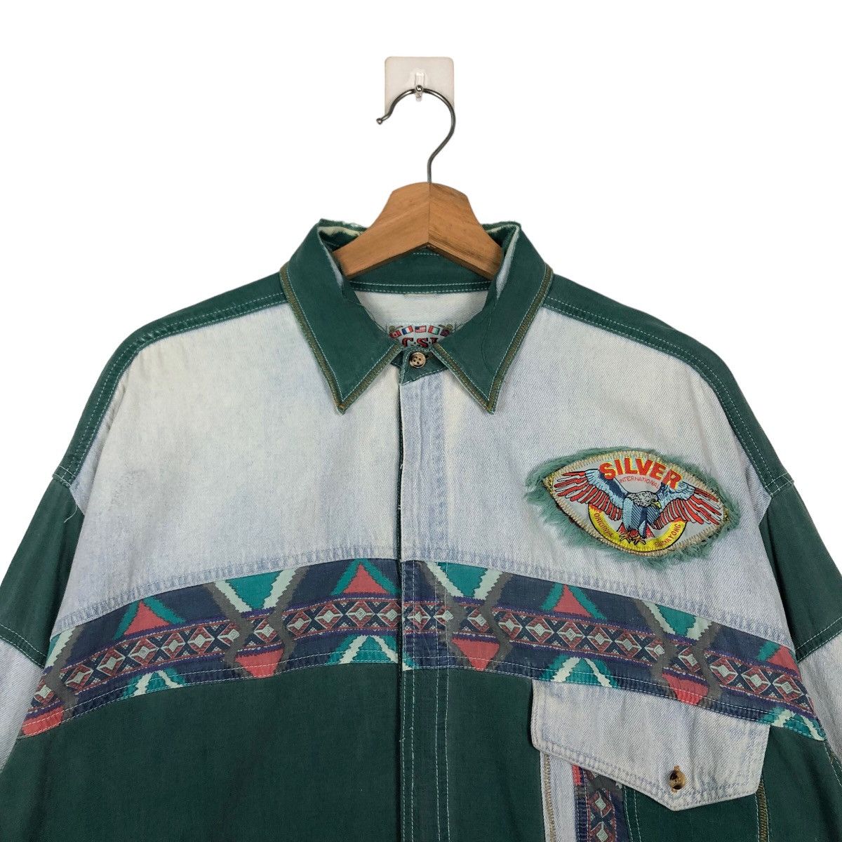 Toyo Enterprises 🔥Vintage Toyo Enterprise Design Silver Chambray Jacket Size US M / EU 48-50 / 2 - 3 Thumbnail