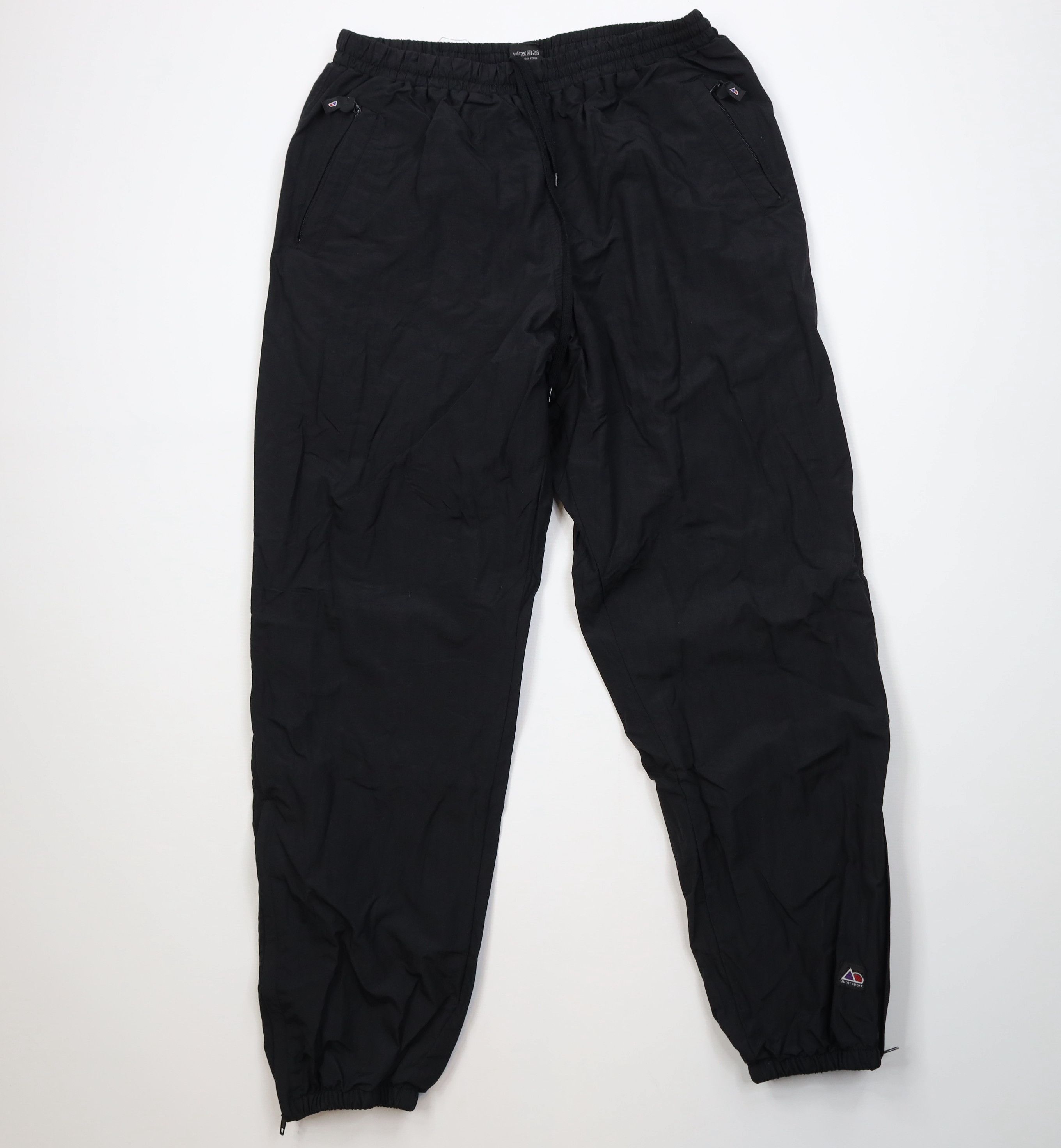 Vintage Vintage 90s Streetwear Lined Windbreaker Joggers Pants Black Size US 36 / EU 52 - 1 Thumbnail
