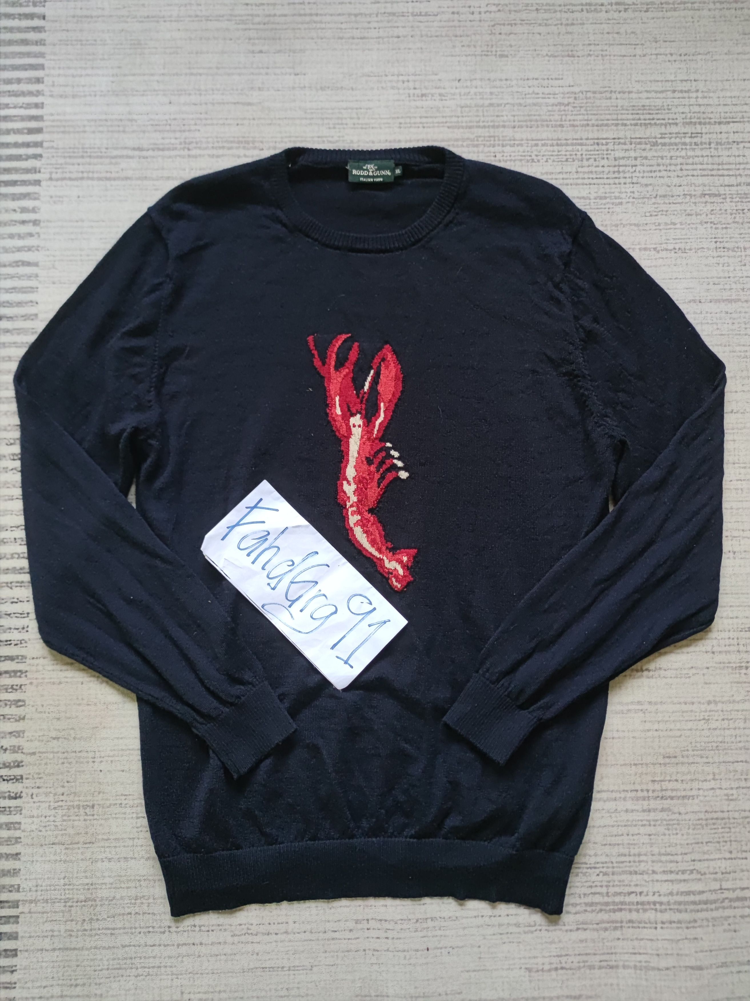 Rodd & Gunn Rodd & Gunn Nautical Marine Lobster Merino Wool 100% Knit Size US XL / EU 56 / 4 - 1 Thumbnail