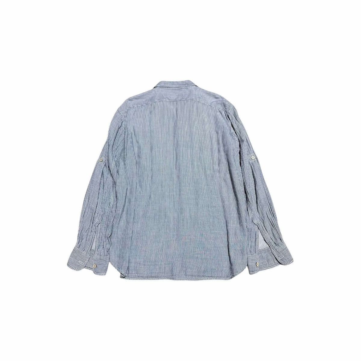 Japanese Brand 🔥Vintage Kansai Jeans Hickory Striped Shirt Double Pockets Size US L / EU 52-54 / 3 - 7 Thumbnail