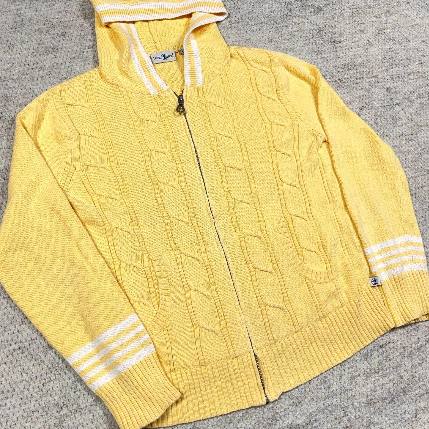 Vintage VINTAGE Duck Head Sweater Shirt Womens Small Yellow Full Zip Hoodie Size L / US 10 / IT 46 - 2 Thumbnail