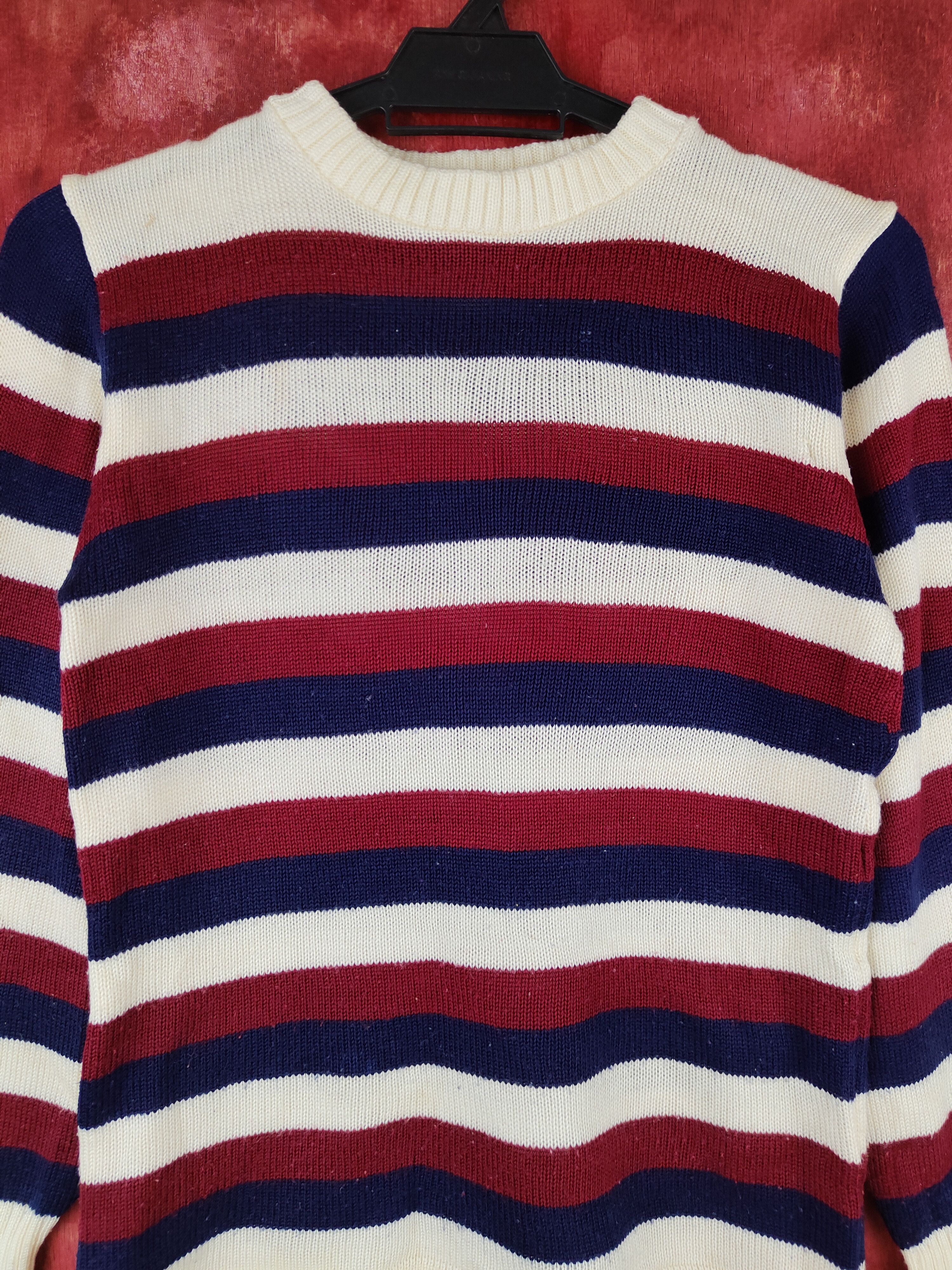 Japanese Brand Japanese Brand Cream Red Stripe Knitwear Sweatshirt #S1505 Size S / US 4 / IT 40 - 3 Thumbnail