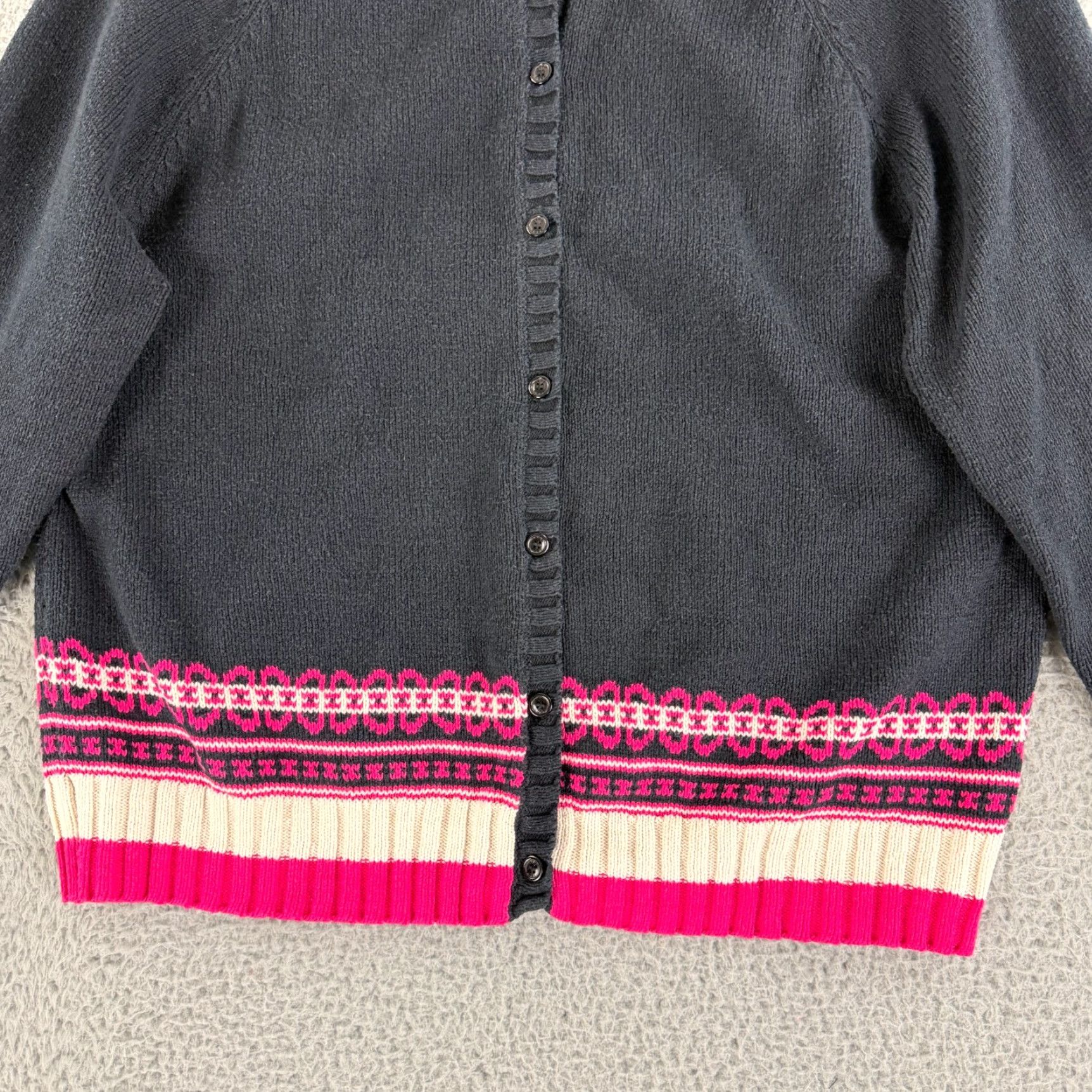 Izod VINTAGE Izod Cardigan Sweater Womens XL Pink Fair Isle Nordic Long Sleeve Size XL / US 12-14 / IT 48-50 - 4 Thumbnail