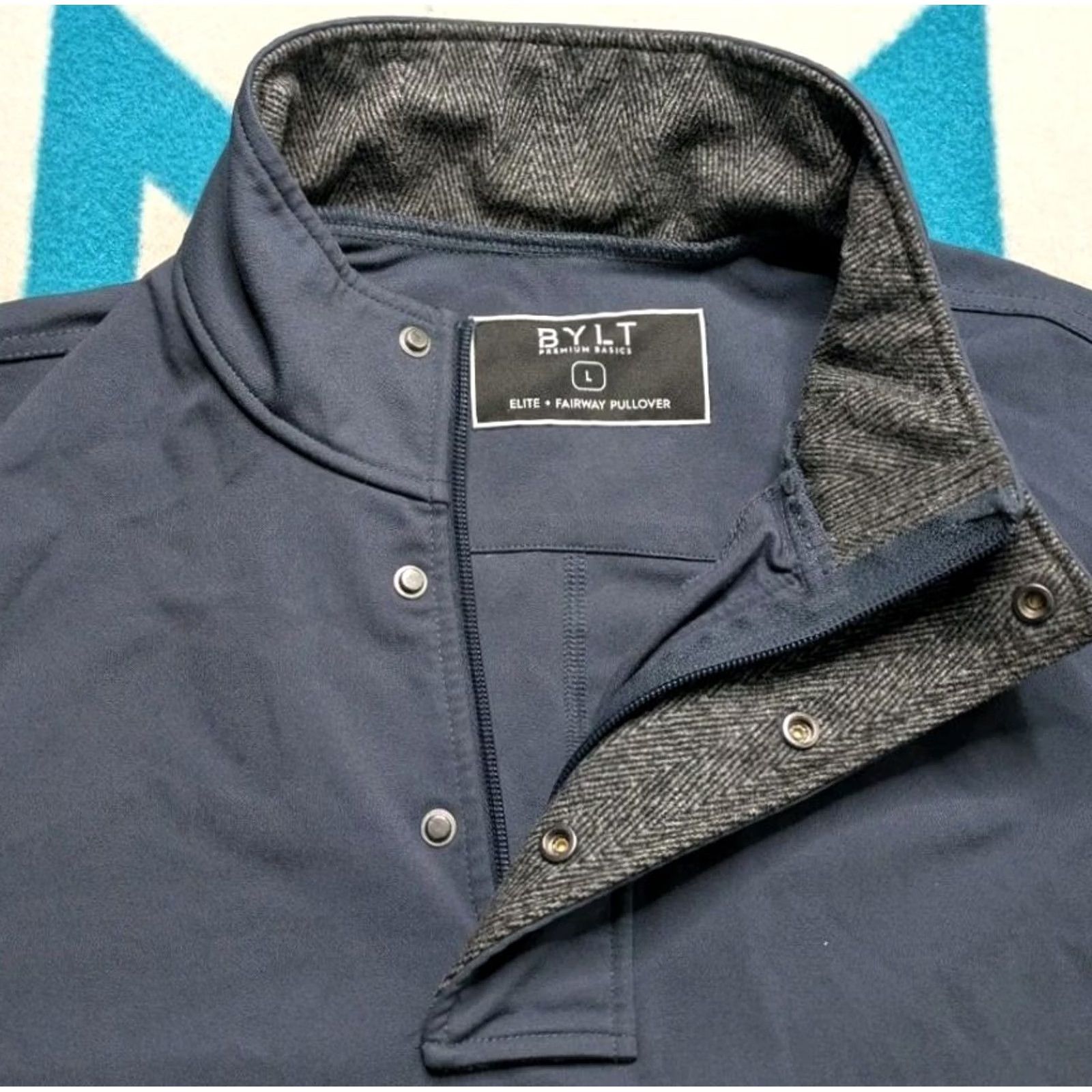 Vintage BYLT Elite Fairway Pullover Jacket 1/4 Zip Golf Stretch L Blue Magnetic Buttons Size US L / EU 52-54 / 3 - 2 Thumbnail
