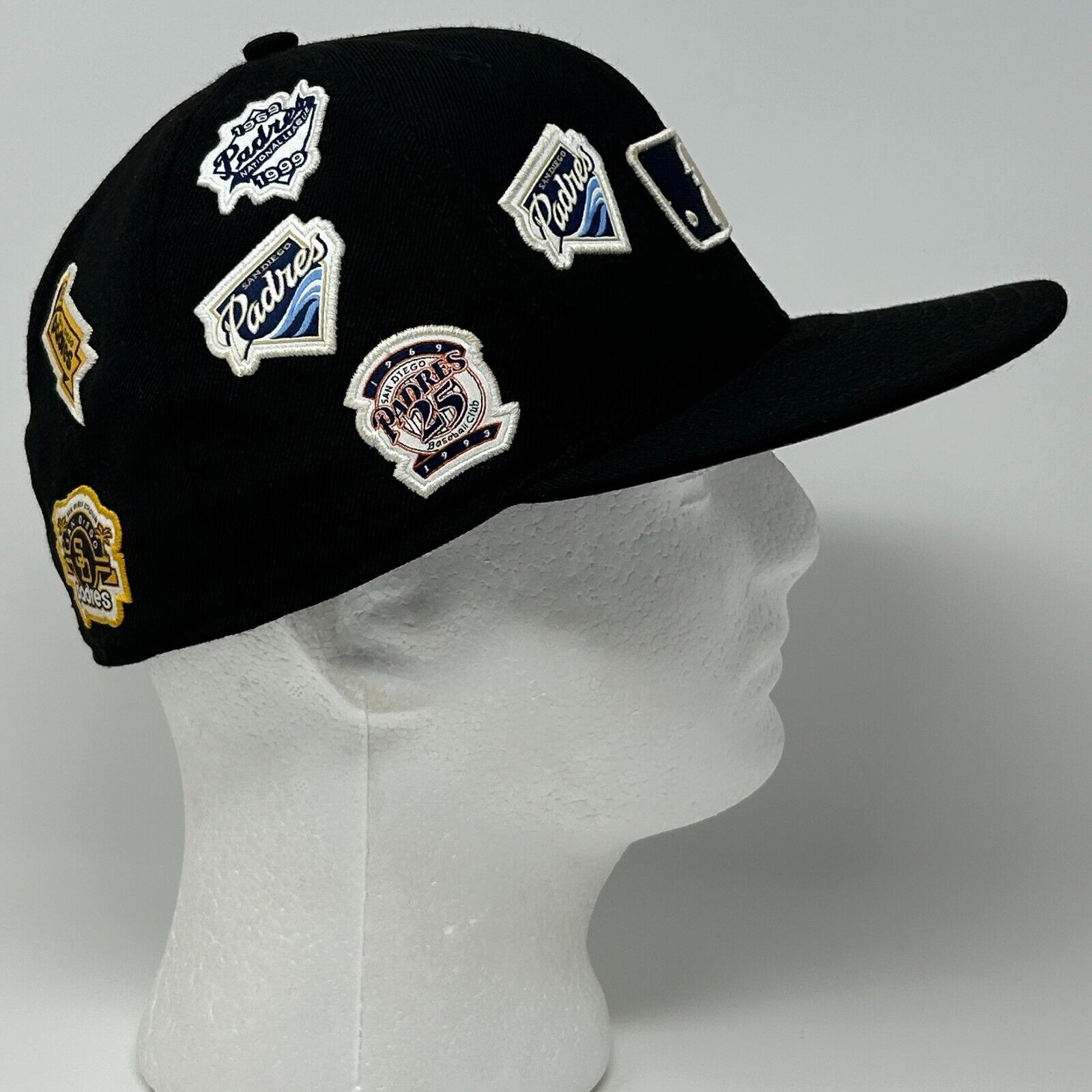 New Era San Diego Padres Logo History Hat Baseball Cap Black 7 5/8 Size ONE SIZE - 10 Thumbnail