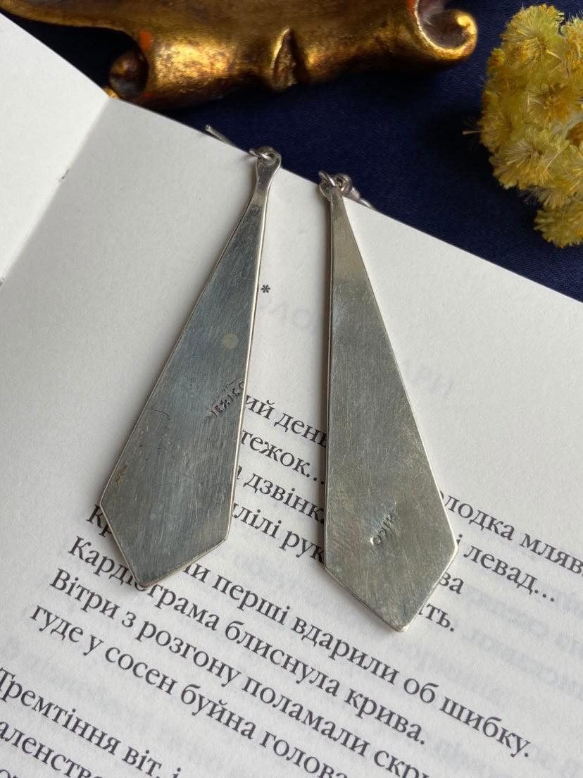 Vintage Vintage Silver Earrings Shell Nacre Mexico Marked 9.4 gr Size ONE SIZE - 2 Thumbnail