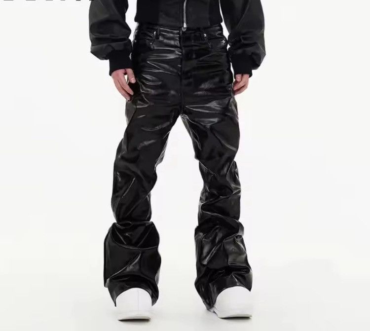 Leather Black pU Leather Jeans Size US 33 - 6 Thumbnail