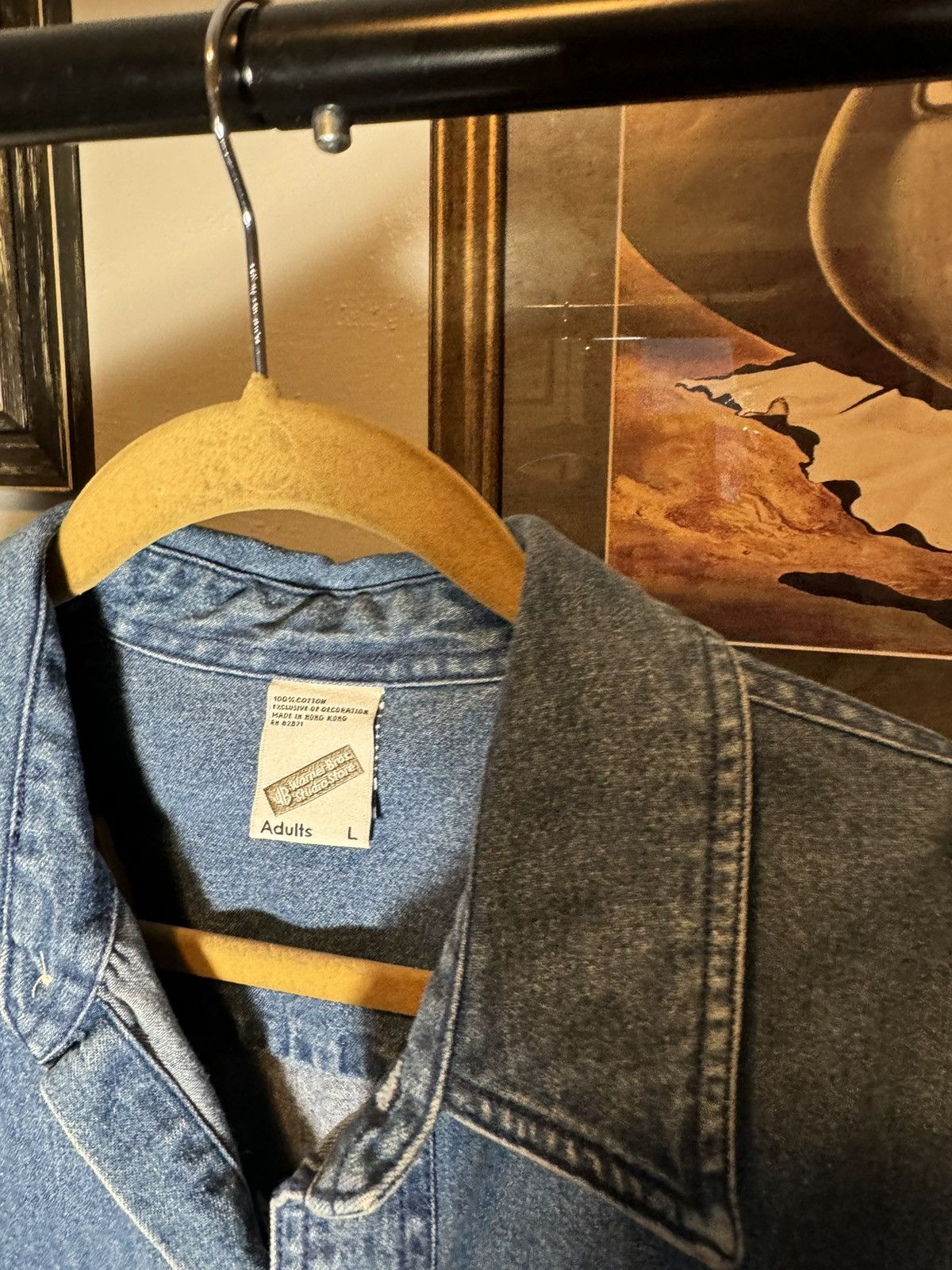 Vintage × Warner Bros Vintage Looney Tunes Denim Button Up Shirt Size US L / EU 52-54 / 3 - 4 Thumbnail