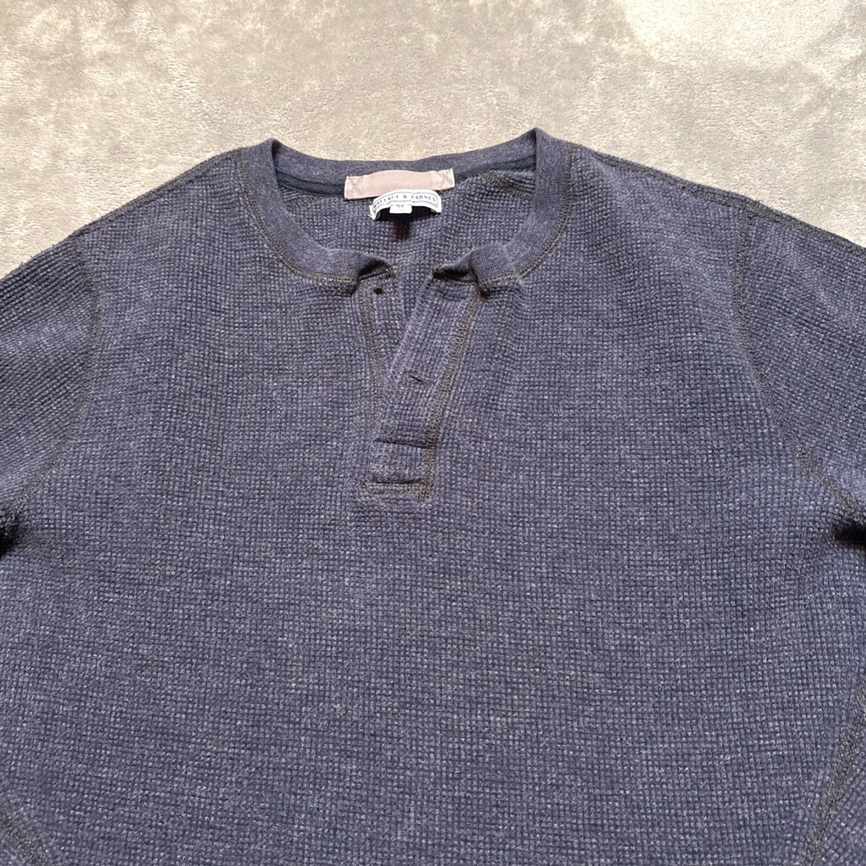 Wallace & Barnes Wallace & Barnes Henley Shirt Mens XL Blue Waffle Knit J.Crew Thermal Shirt Size US XL / EU 56 / 4 - 2 Thumbnail