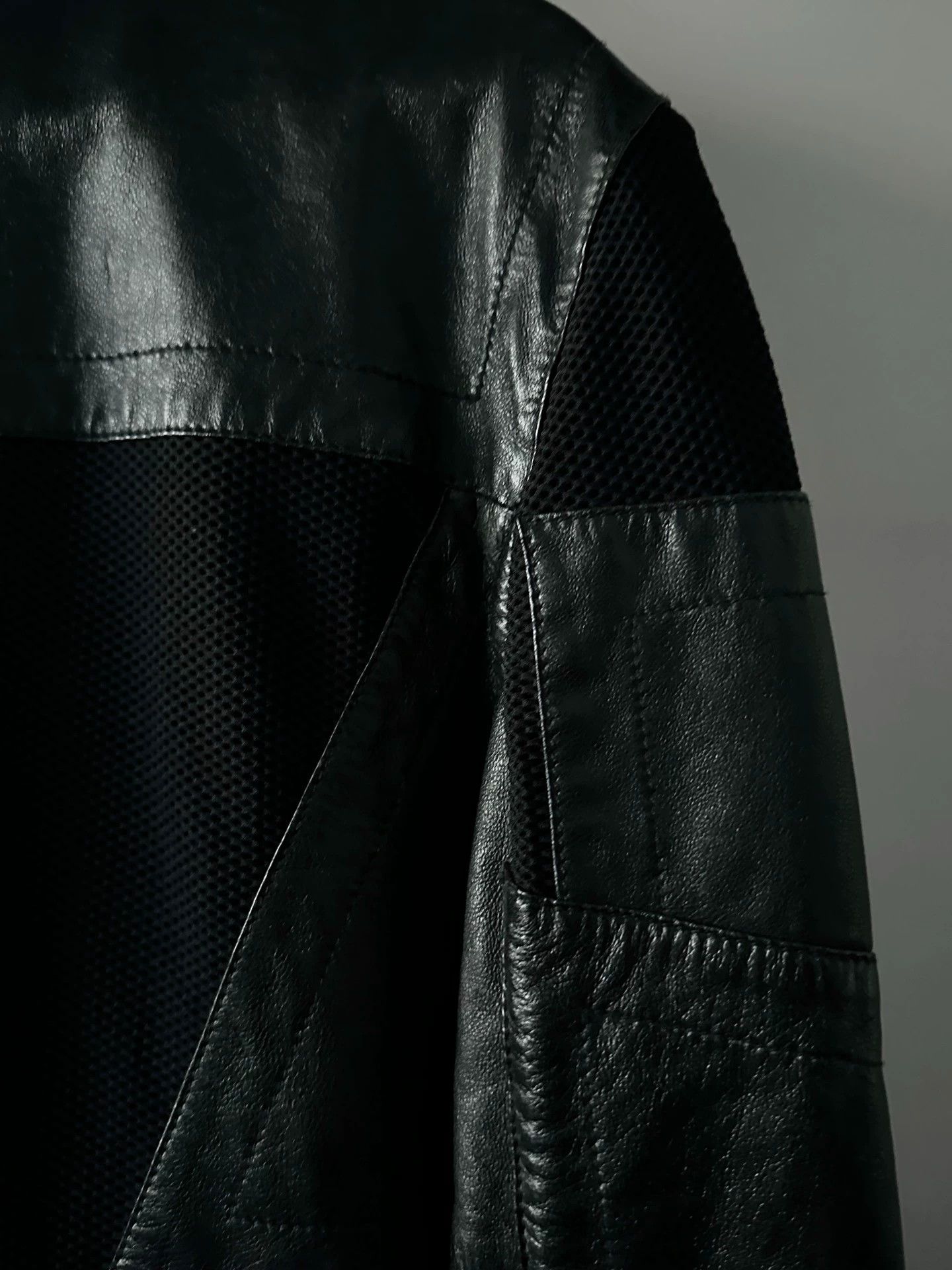 Dirk Bikkembergs Dirk Bikkembergs irregular-panel leather jacket Size US L / EU 52-54 / 3 - 3 Thumbnail