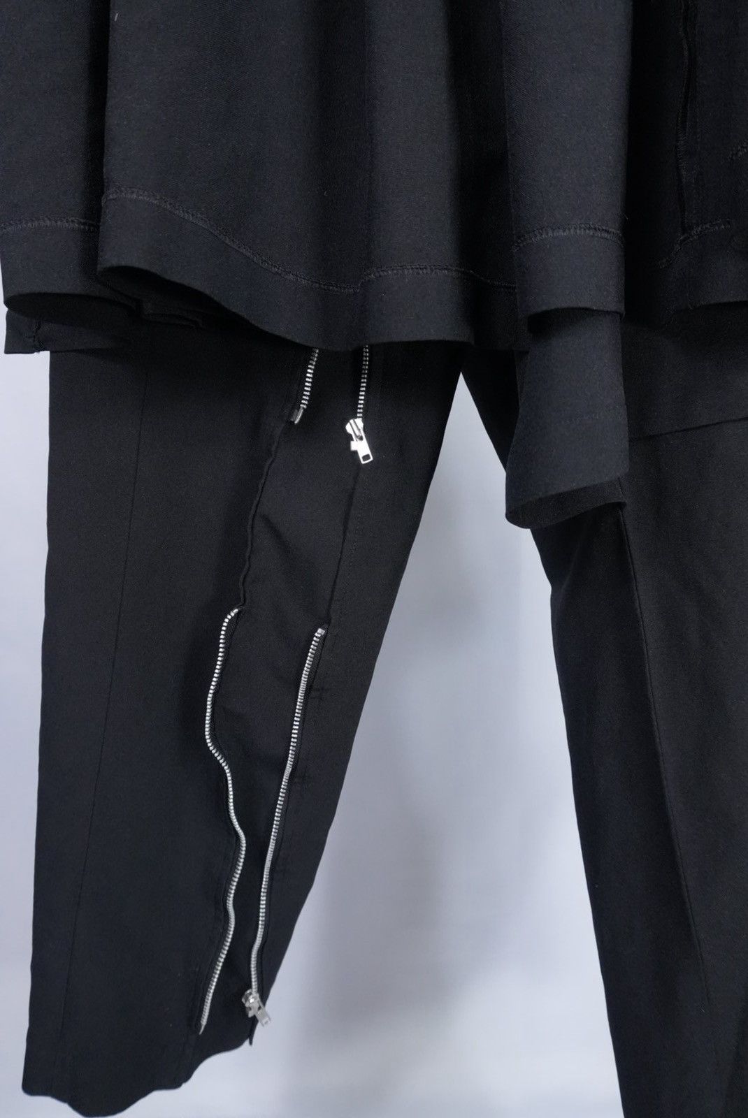 Comme des Garcons Comme des Garçons Layered Skirt Trousers – Black – XL Size US 36 / EU 52 - 3 Thumbnail