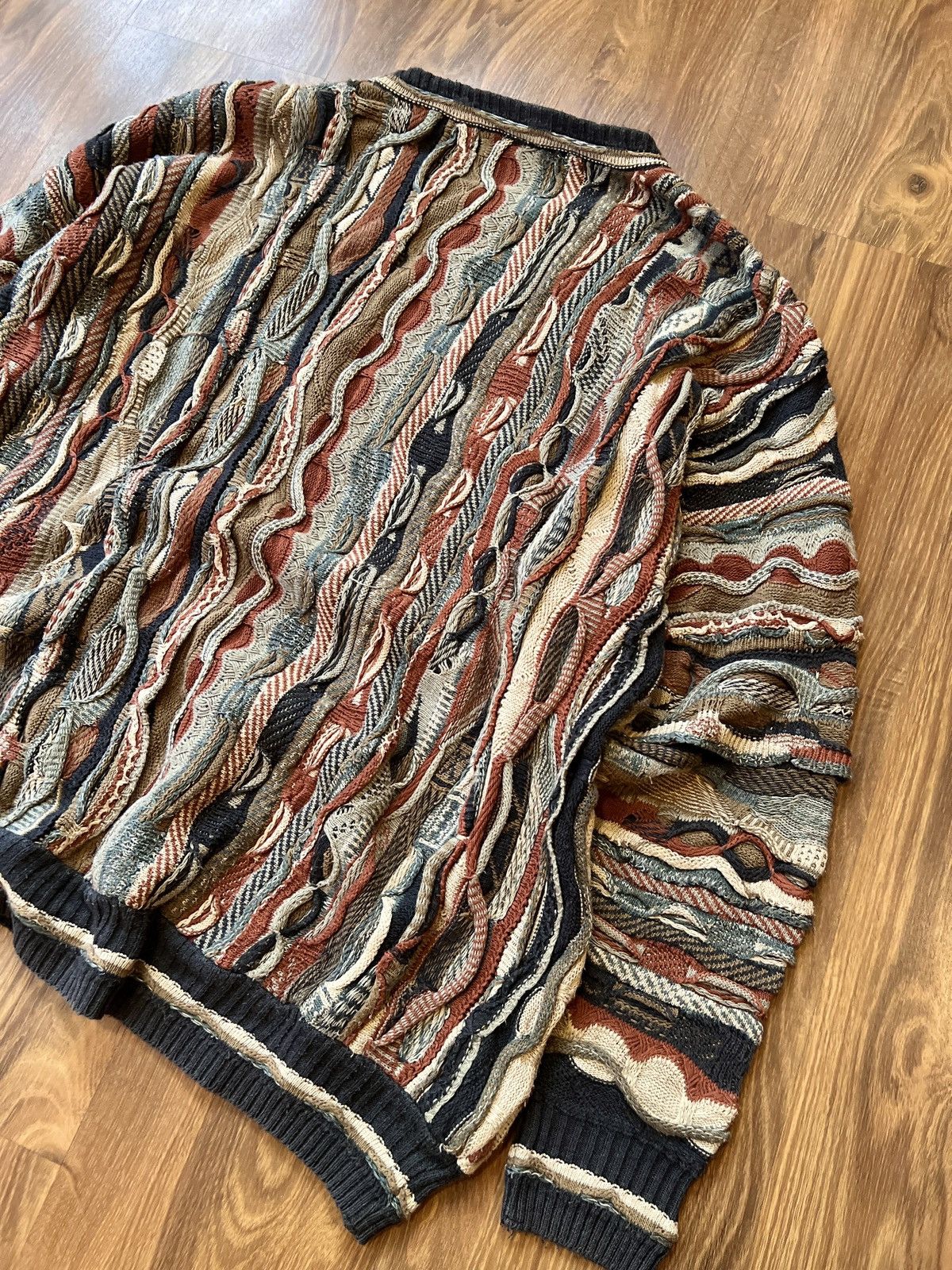 Coogi Rare Coogi 3D Knit / Sweater (Brown/Orange/Black/Blue) Size US XL / EU 56 / 4 - 7 Thumbnail