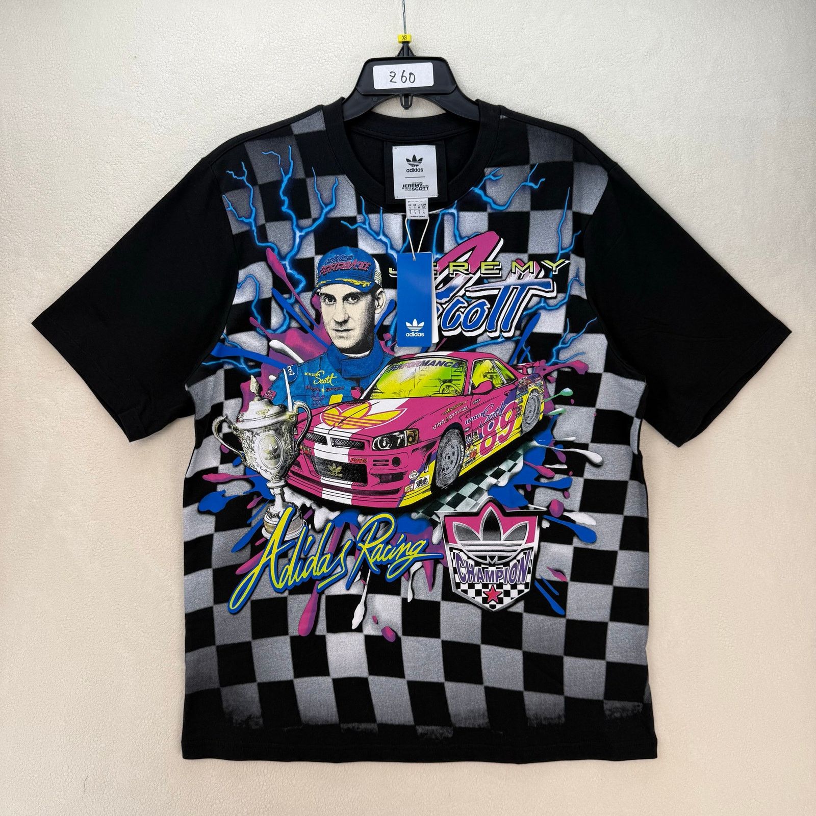 Adidas ADIDAS X JEREMY SCOTT MEN'S SMALL NASCAR RALLY CAR BLACK Size US S / EU 44-46 / 1 - 1 Thumbnail