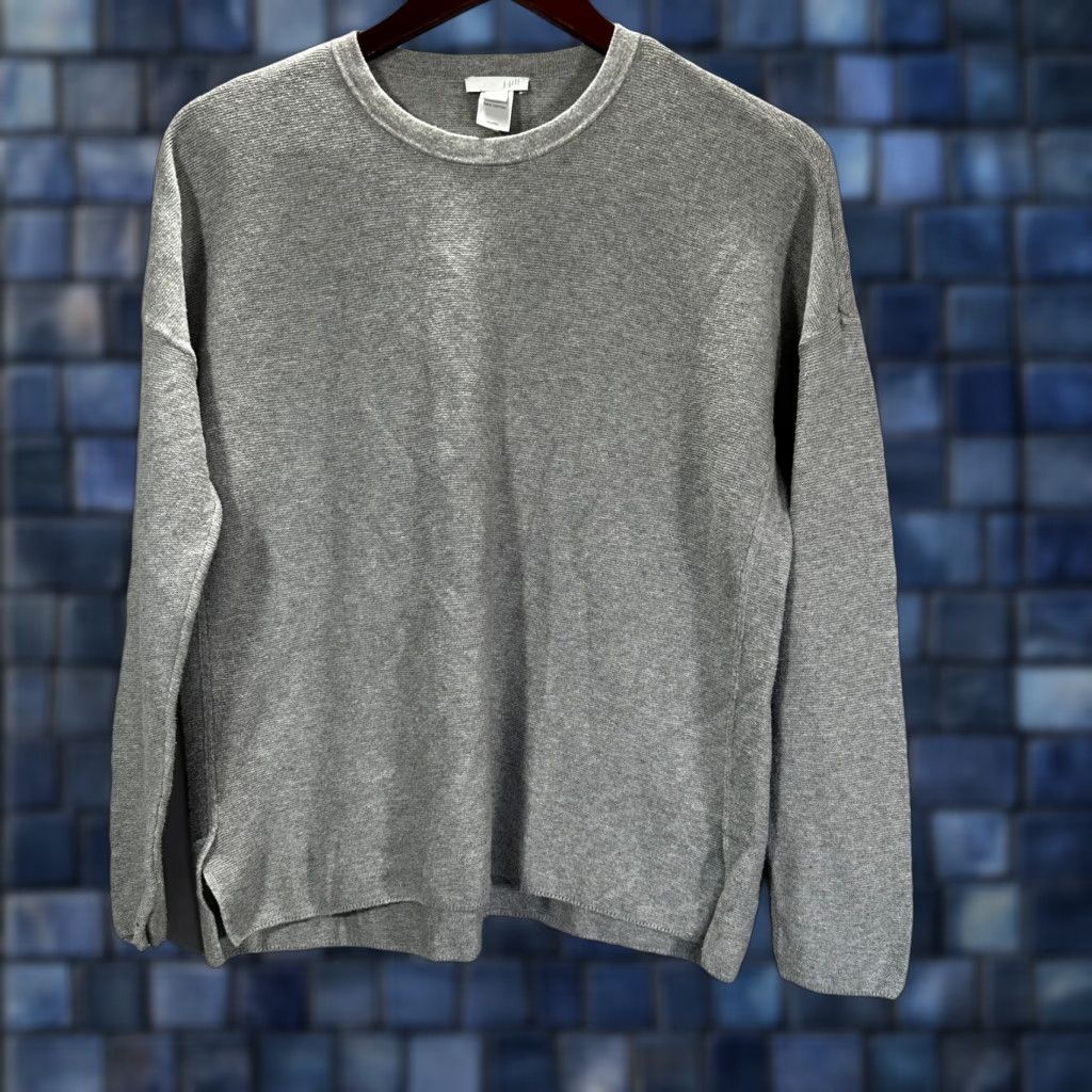 J. Jill J Jill Sweatshirt Womens XS Gray Cotton Knit Pullover Split Hem Sweater Size XS / US 0-2 / IT 36-38 - 1 Thumbnail