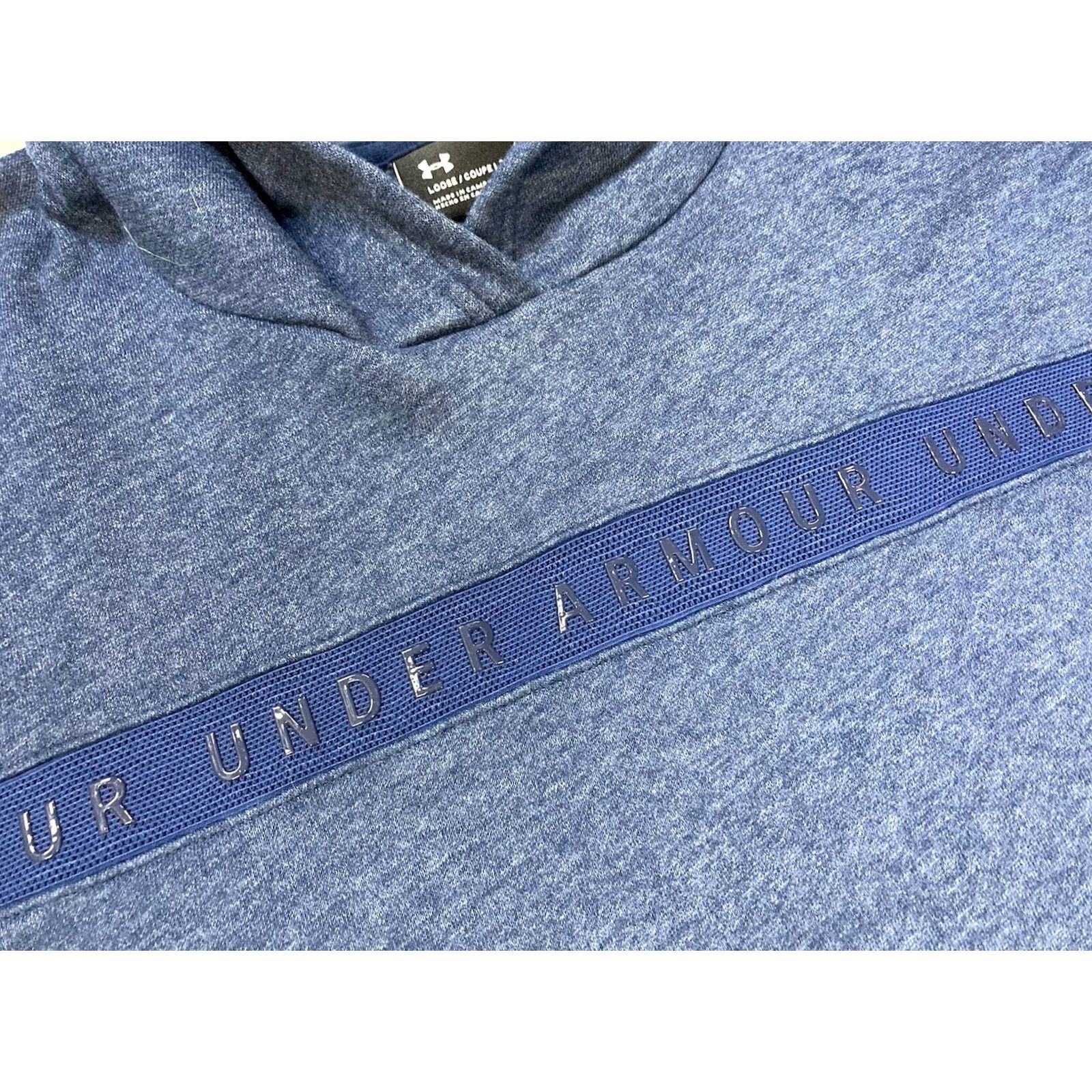 Under Armour Under Armour Project Rock Taped Fleece Pullover Hoodie Women Medium Blue 1346014 Size M / US 6-8 / IT 42-44 - 3 Thumbnail