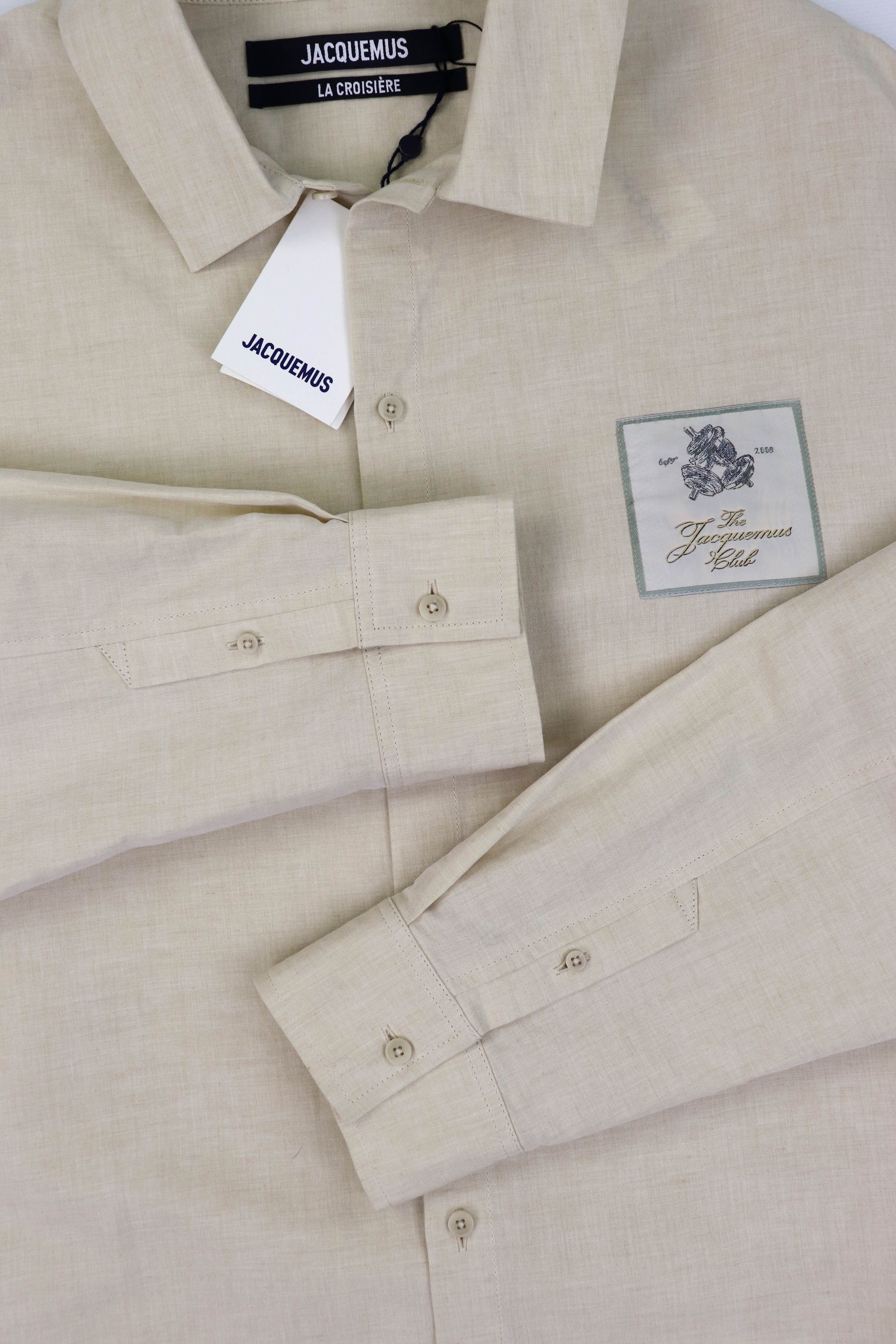 Jacquemus The Jacquemus La Croisiere Beige Linen Blend Oversized Shirt Size US XL / EU 56 / 4 - 7 Thumbnail
