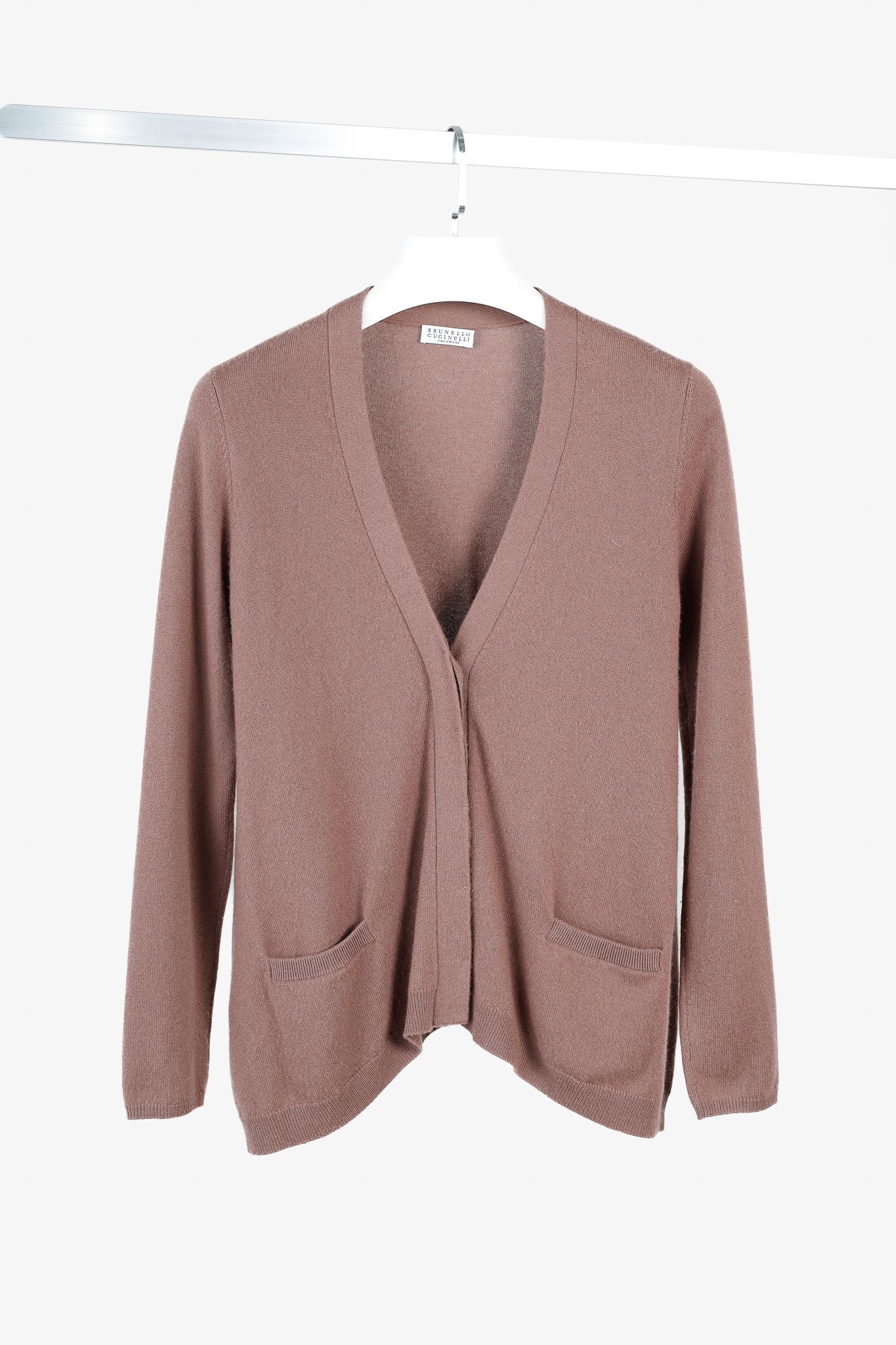 Brunello Cucinelli Brunello Cucinelli Dusty Rose Cashmere V-Neck Cardigan Size S / US 4 / IT 40 - 1 Thumbnail