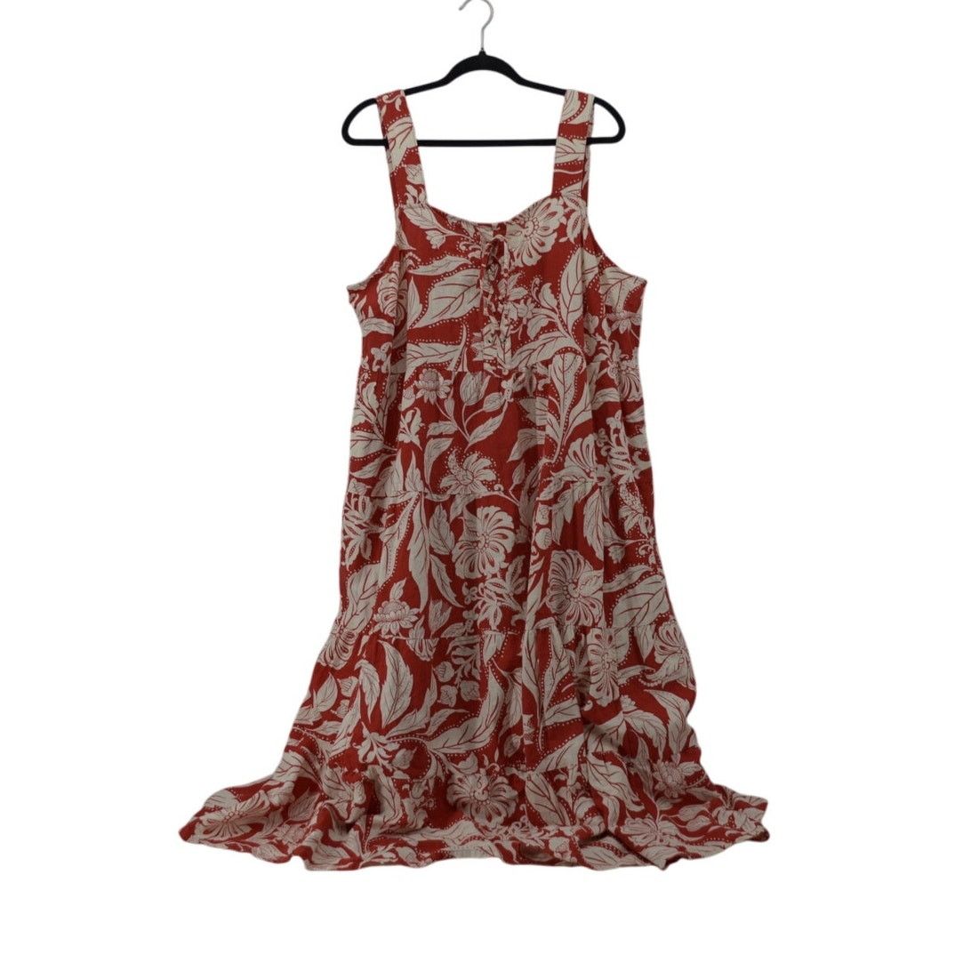 Other Who What Wear Batik Floral Aurora Red Dress Boho Plus Sz 1X Size XL / US 12-14 / IT 48-50 - 1 Thumbnail