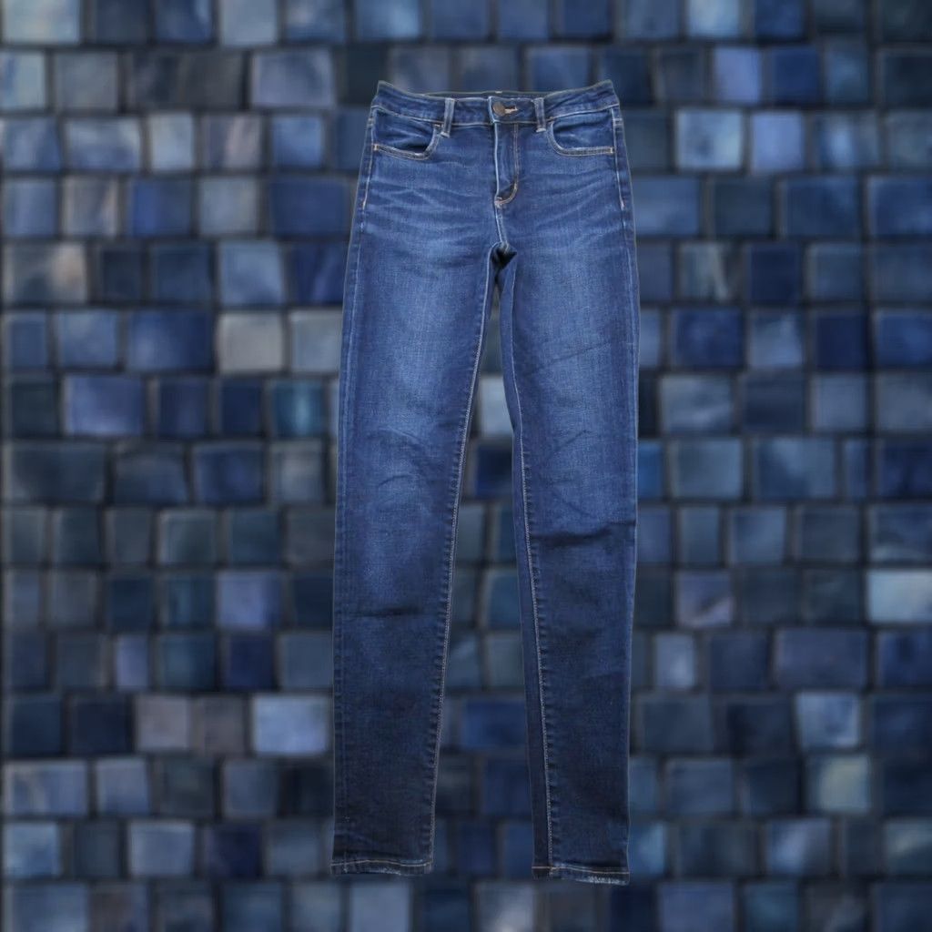 American Eagle Outfitters American Eagle Outfitters Jeans Dark Wash Skinny Stretch Jeggings Size 4 Blue Women Size 27" / US 4 / IT 40 - 1 Thumbnail