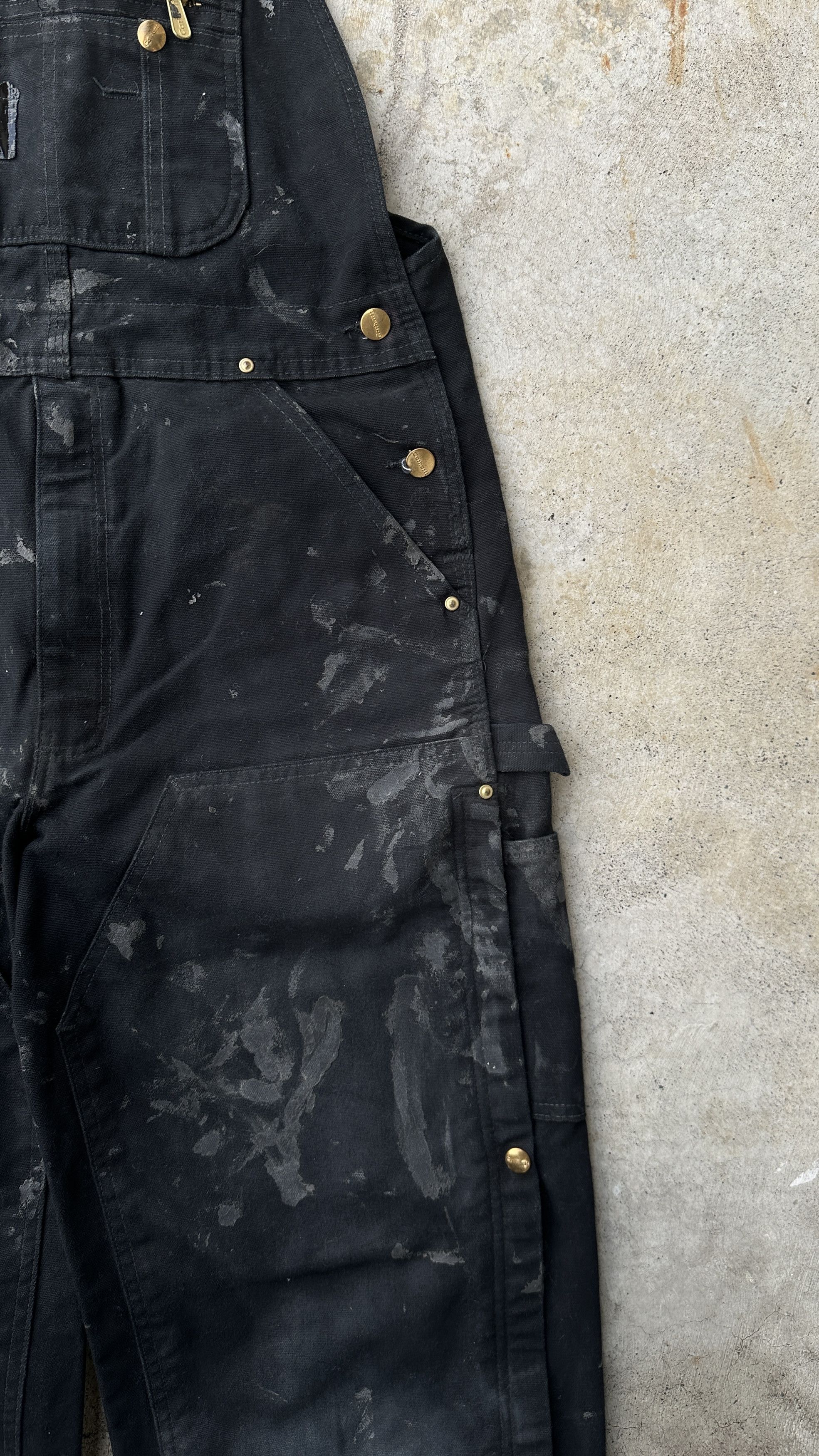 Carhartt Painter Side Zip Snapped buttons studed Bib Workwear Overall Size US 33 - 6 Thumbnail