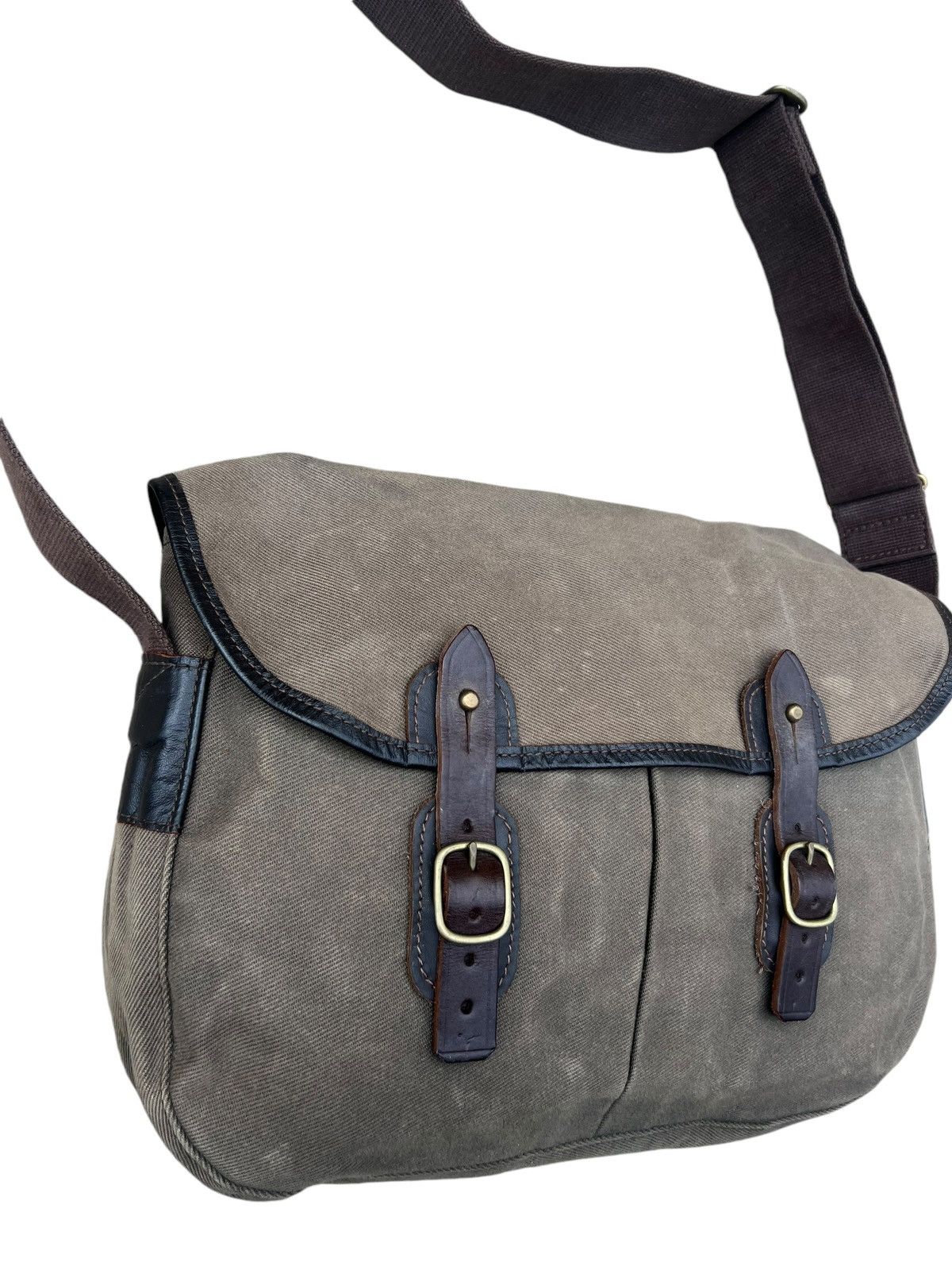 Vintage Vintage Quality Gunslips Sun Fade Waxed Canvas Messenger Bag Size ONE SIZE - 9 Thumbnail