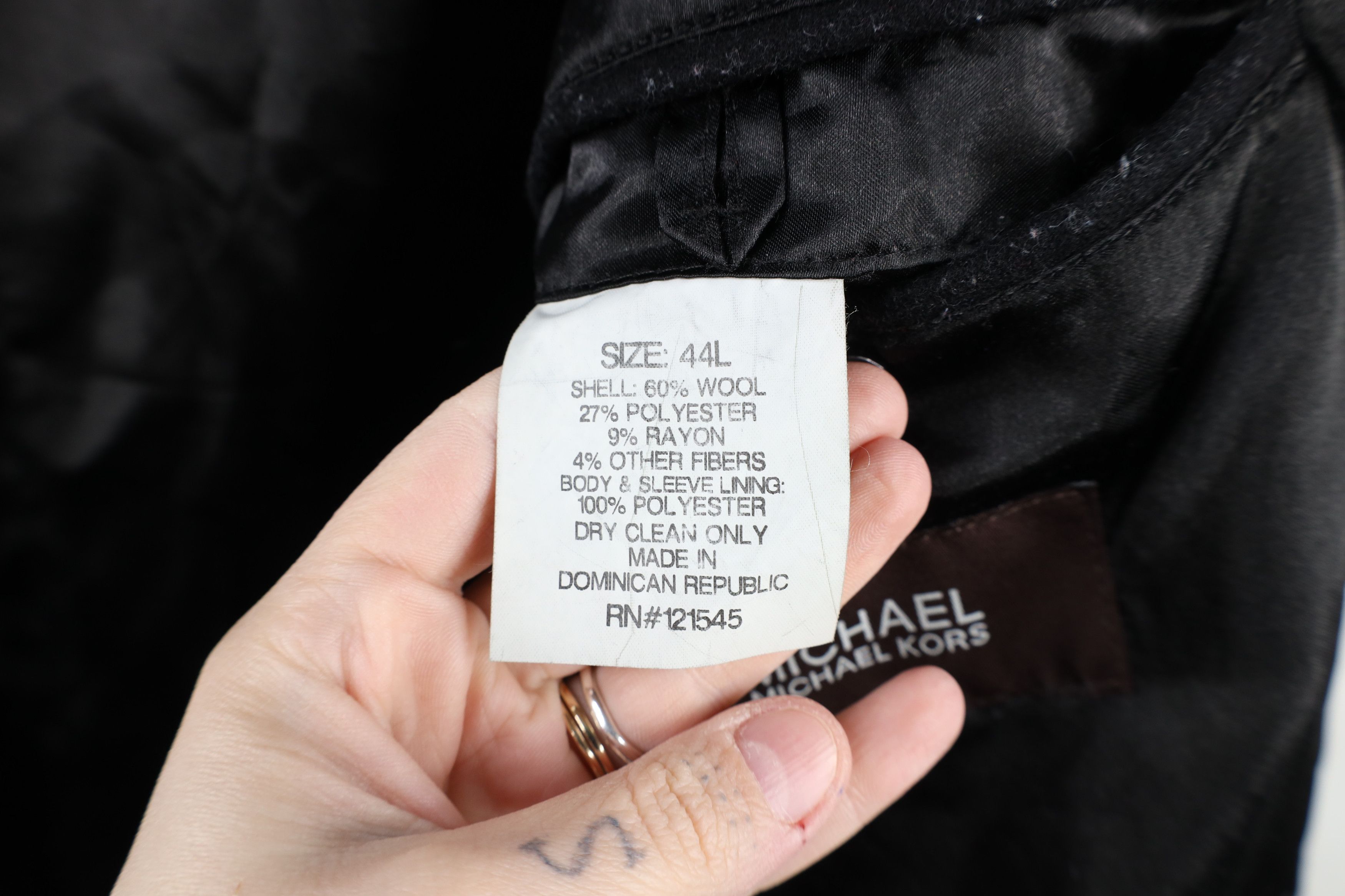 Michael Kors × Vintage Michael Kors Wool Blend Trench Coat Overcoat Jacket Black Size US XL / EU 56 / 4 - 12 Thumbnail