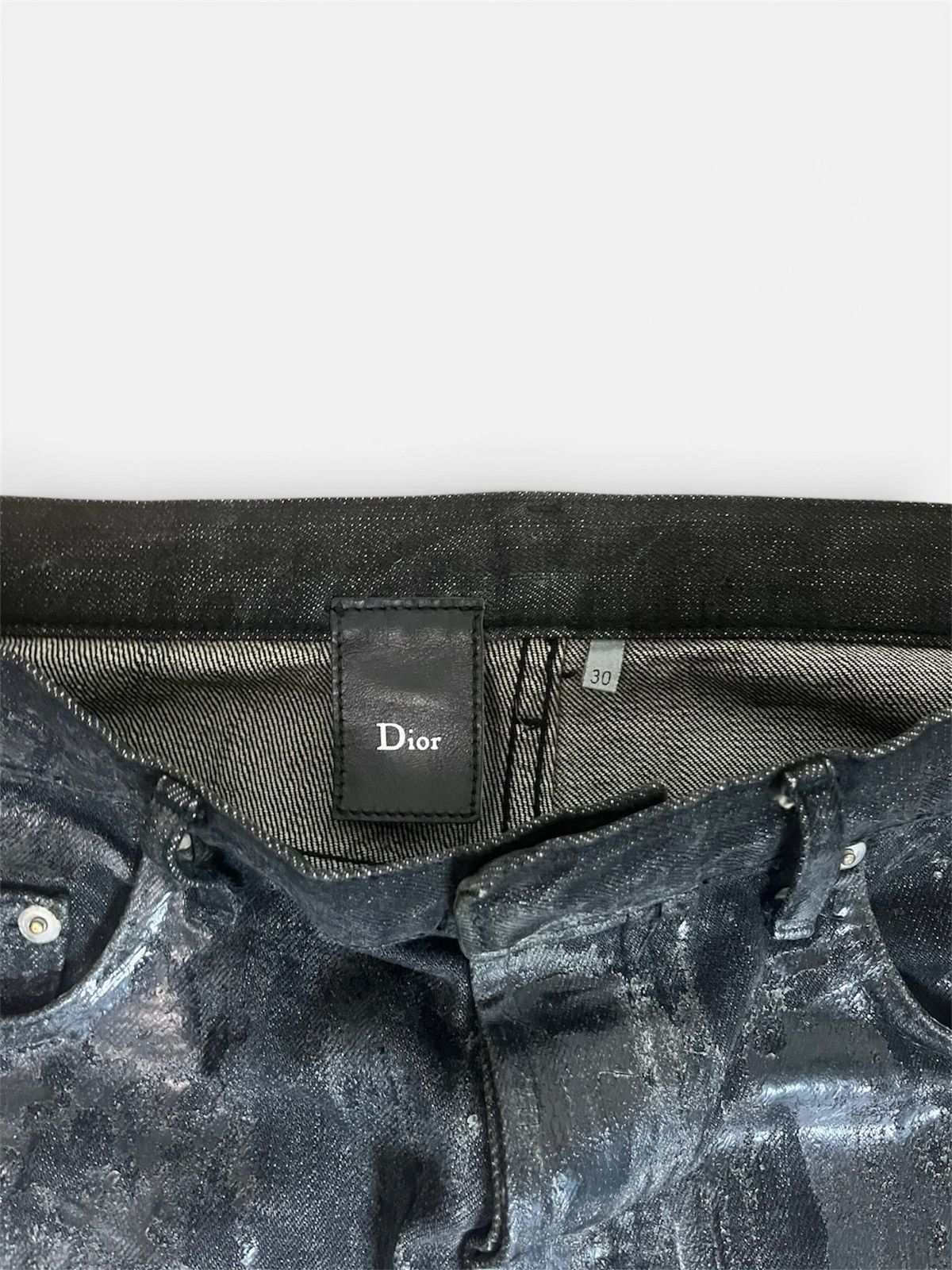 Hedi Slimane 08 Dior Homme Black Luster Denim Size US 30 / EU 46 - 3 Thumbnail