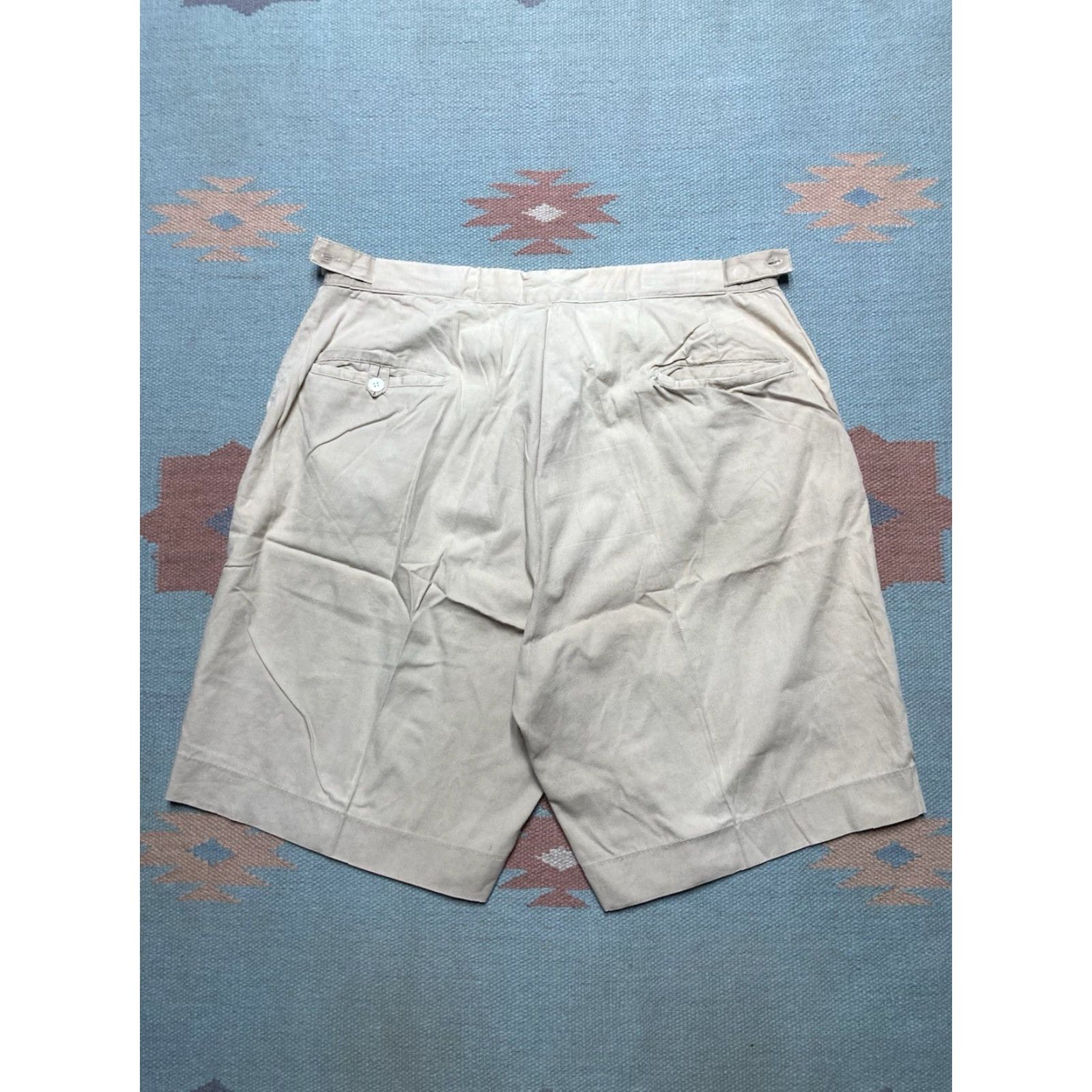 Vintage VINTAGE 70s Lightweight Cotton Shorts Beige Khaki Tan Casual Men’s 33 Short Pants Beige Mens Size US 33 - 6 Thumbnail