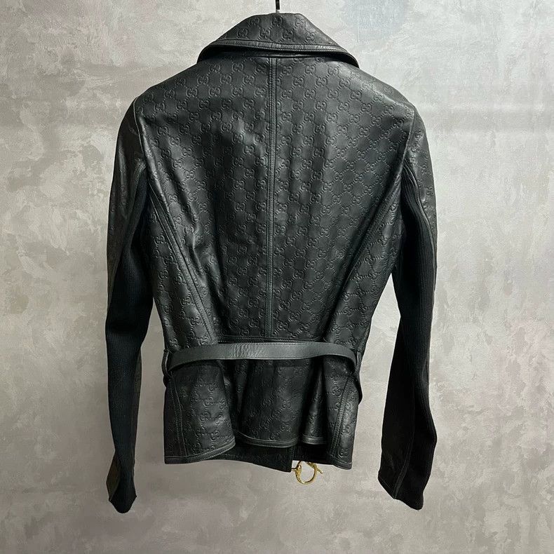 Gucci Gucci Black GG pattern embossed leather jacket 2504-Nextarr Size US XS / EU 42 / 0 - 5 Thumbnail