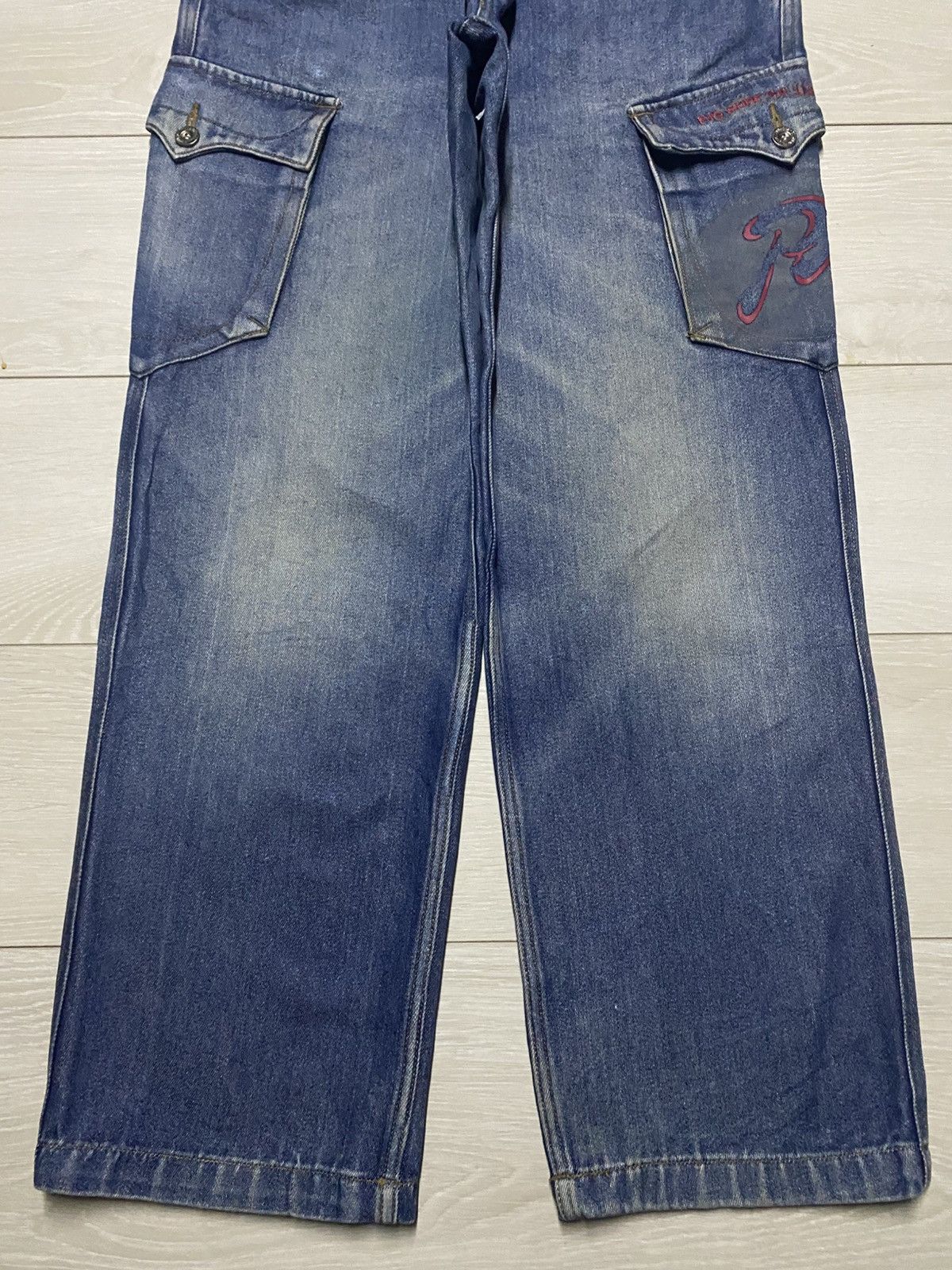 JNCO PJ’s Surfo Blue Wash With Belt Cargo Baggy Jeans Size US 32 / EU 48 - 5 Thumbnail