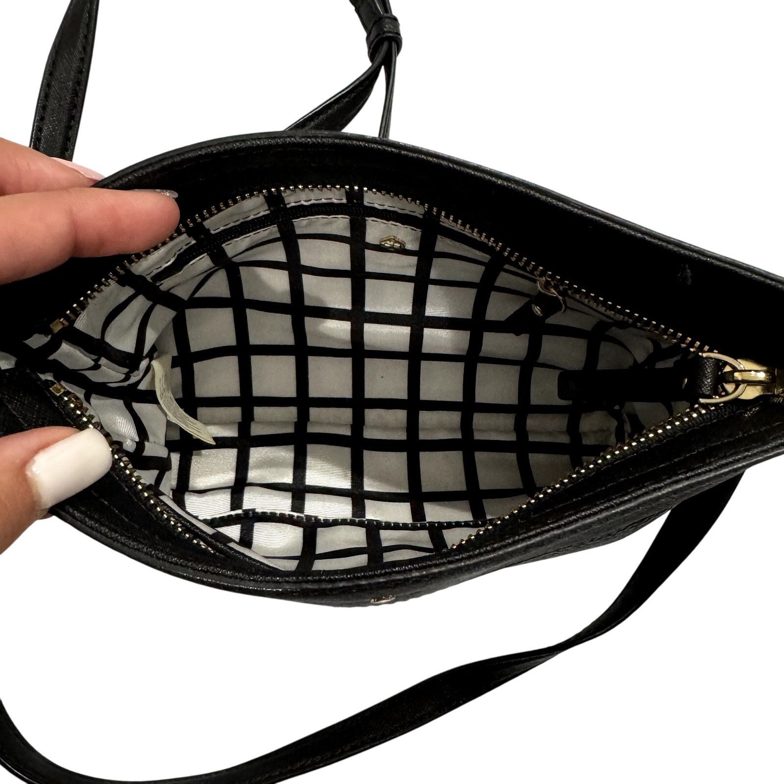 Kate Spade Kate Spade Leather Contrast Crossbody Purse in Black Size ONE SIZE - 8 Thumbnail