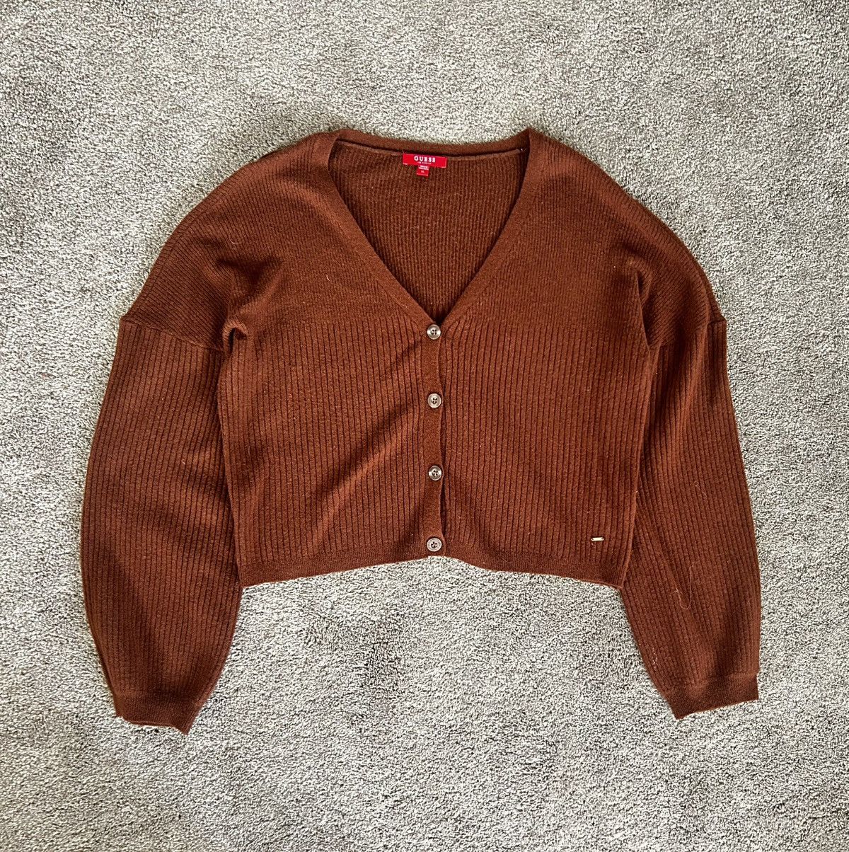 Guess Guess Cozy Brown Cardigan Size XL / US 12-14 / IT 48-50 - 1 Thumbnail