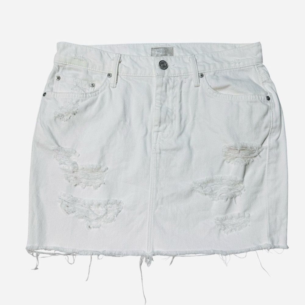MOTHER Mother Peg Mini Fray White Party Crashers Skirt Size 26 Size 26" / US 2 / IT 38 - 1 Thumbnail