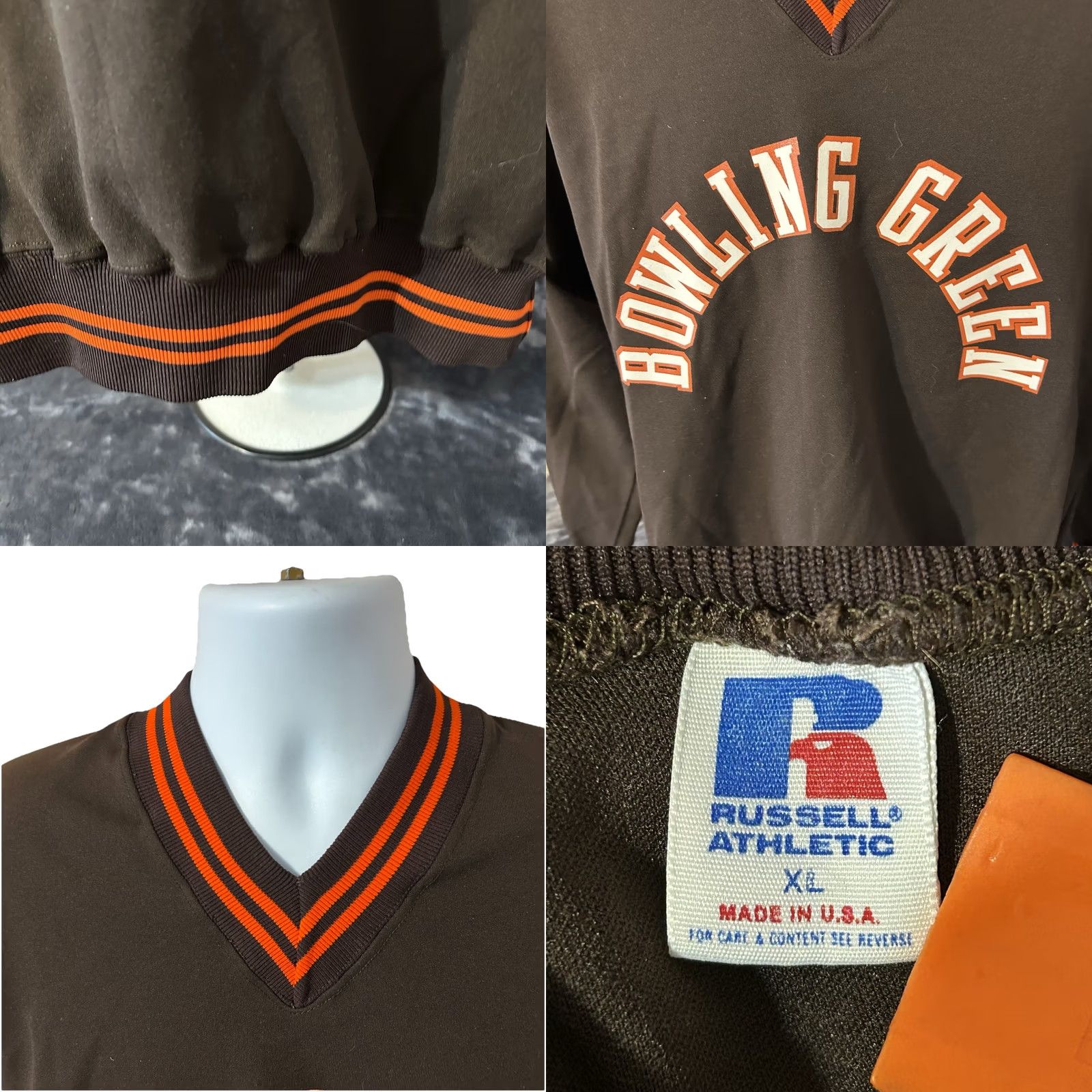 Russell Athletic Vintage Russell Athletic Nylon Pullover Men XL Brown Orange - Men's Clothing Size US XL / EU 56 / 4 - 8 Thumbnail