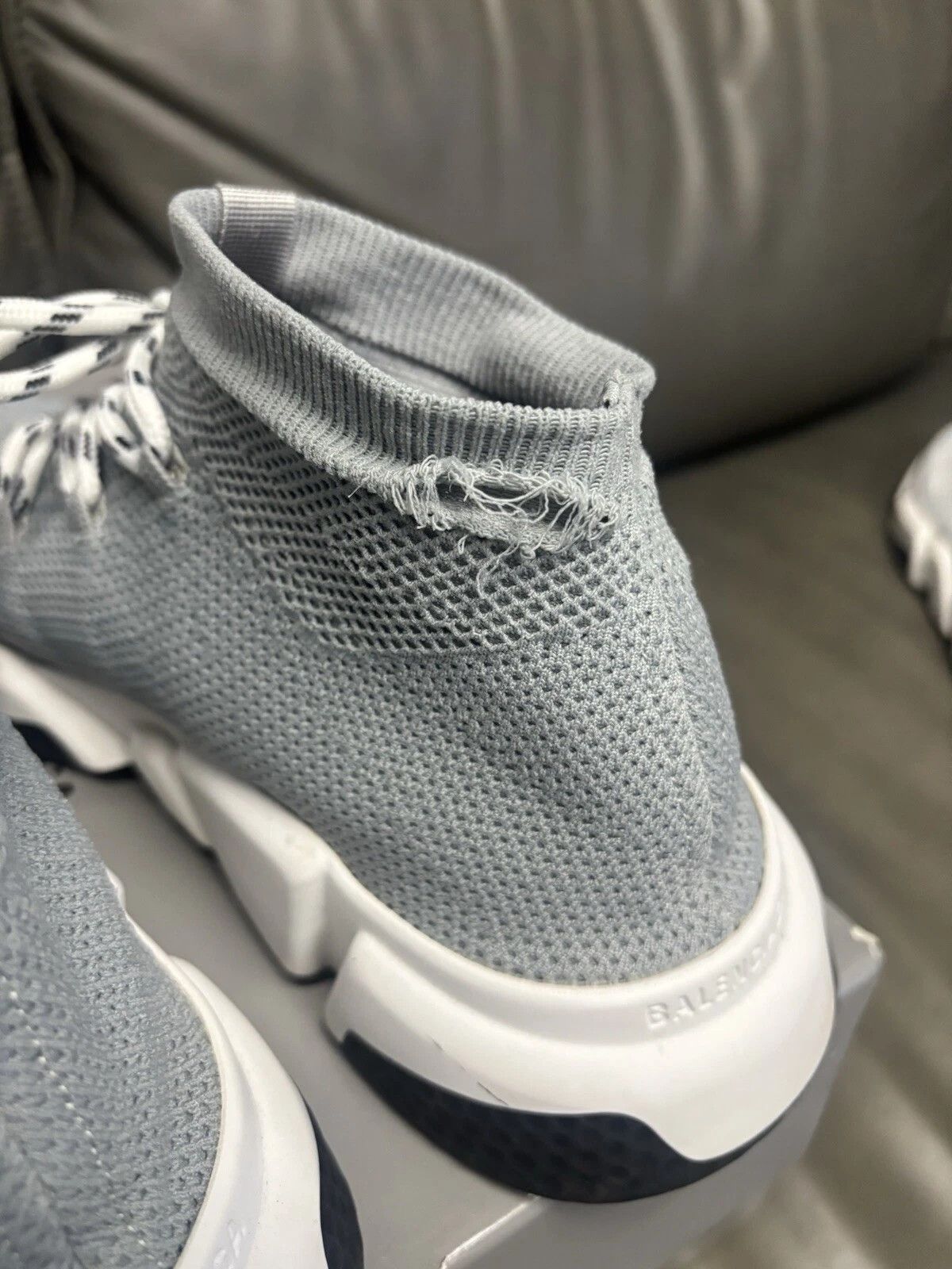 Balenciaga Balenciaga Unisex Speed Trainer Mid Lace Up 'Grey' Size US 11 / EU 44 - 2 Thumbnail