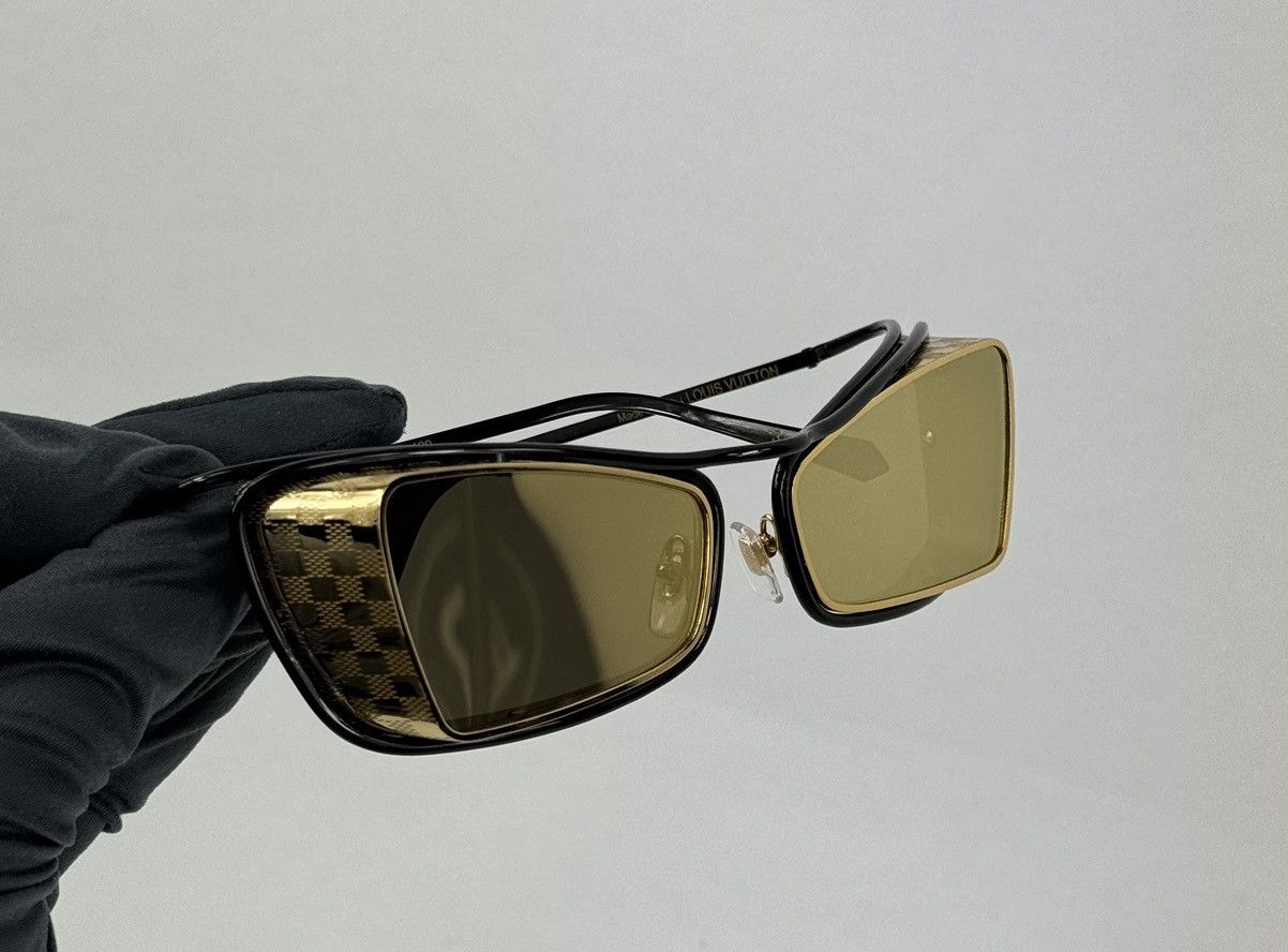 Louis Vuitton 24K GOLD PLATED DAMIER SUNGLASSES (VERY RARE MTO PIECE) Size ONE SIZE - 6 Thumbnail