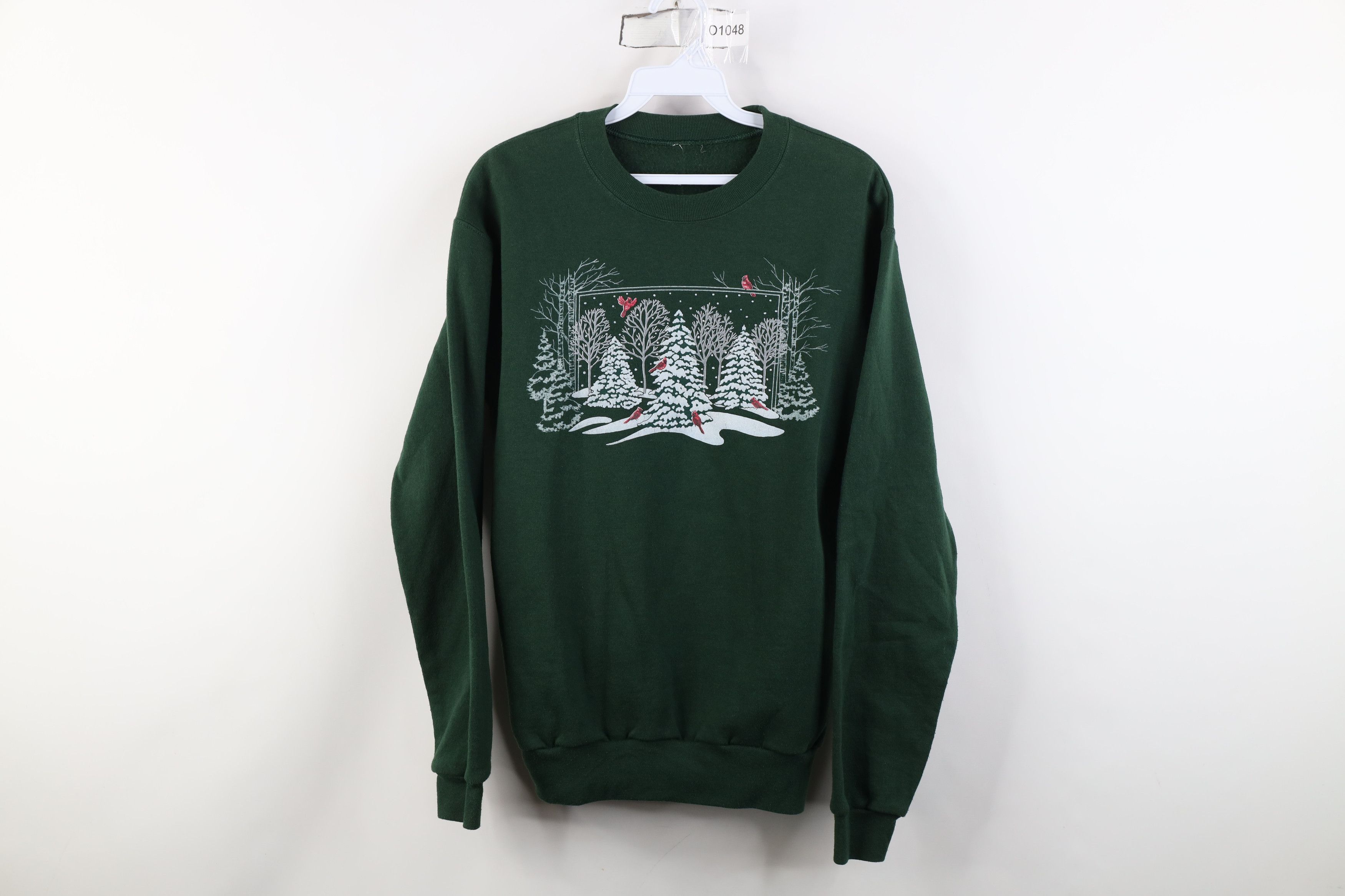 Vintage Vintage 90s Streetwear Winter Snow Birds Sweatshirt Green Size M / US 6-8 / IT 42-44 - 1 Thumbnail